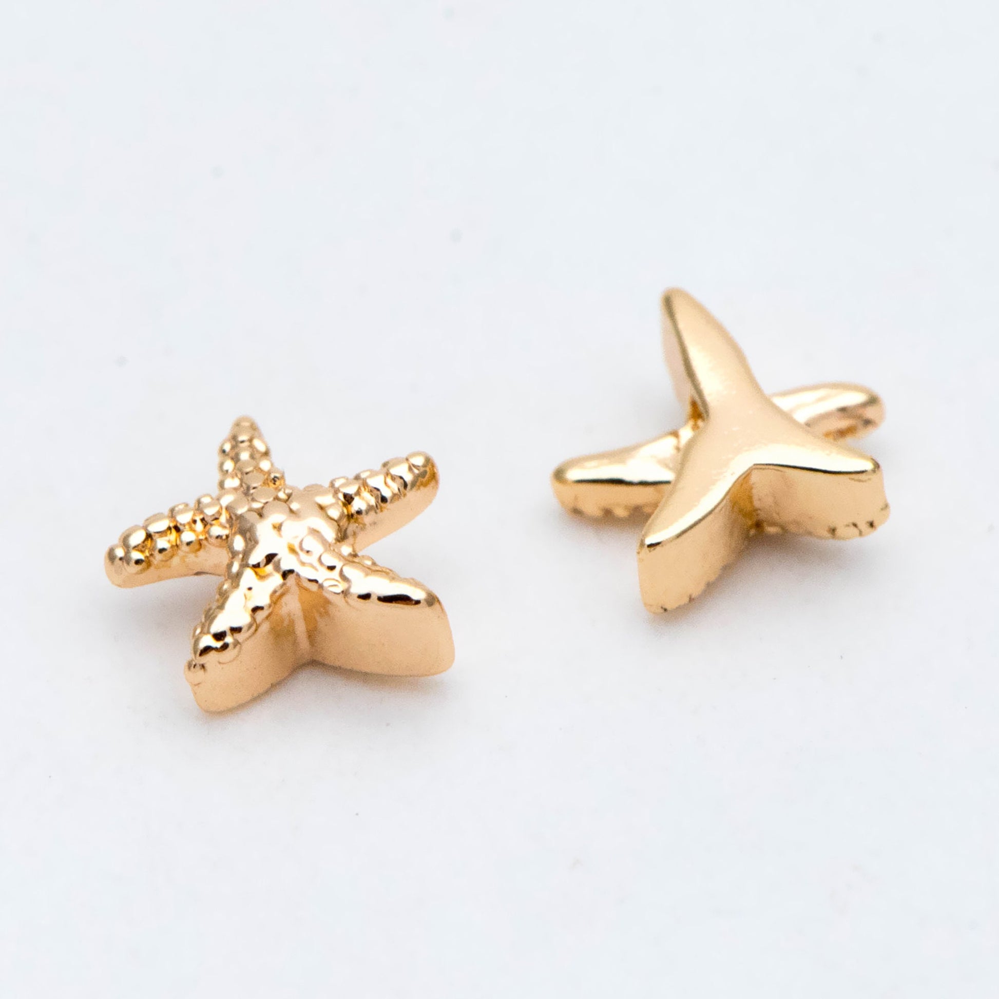 10pcs Gold Starfish Spacer Beads, Real Gold Plated Brass, Jewelry Making, Diy Material, Jewelry Supplies (GB-2978)