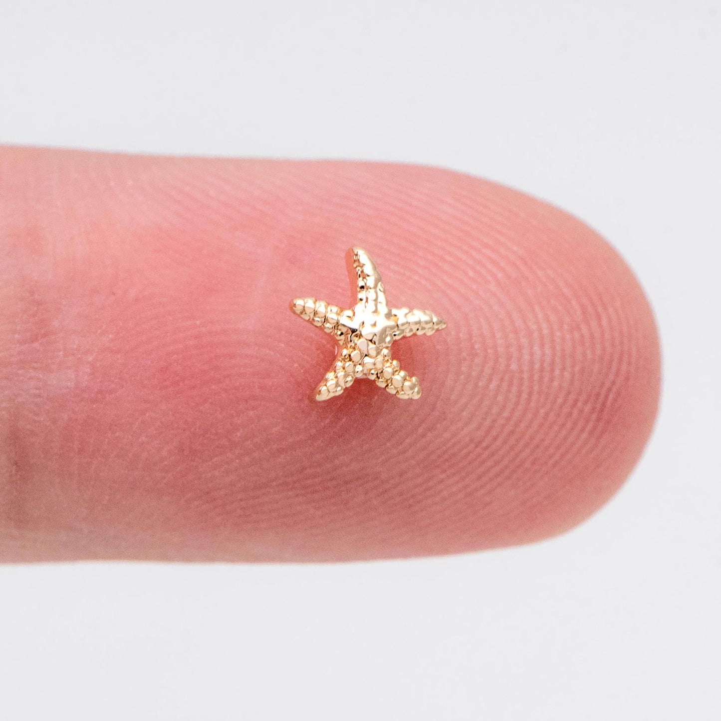 10pcs Gold Starfish Spacer Beads, Real Gold Plated Brass, Jewelry Making, Diy Material, Jewelry Supplies (GB-2978)