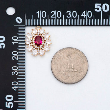 4pcs CZ Pave Gold Earring Charm, Cubic Drop Pendant, Cubic Charm, Bridal Earring, Wedding Jewelry, Wedding Earrings Charm (GB-3011)