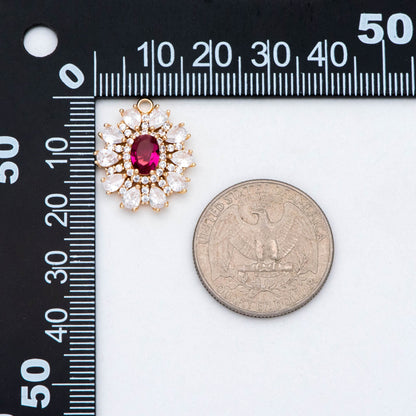 4pcs CZ Pave Gold Earring Charm, Cubic Drop Pendant, Cubic Charm, Bridal Earring, Wedding Jewelry, Wedding Earrings Charm (GB-3011)