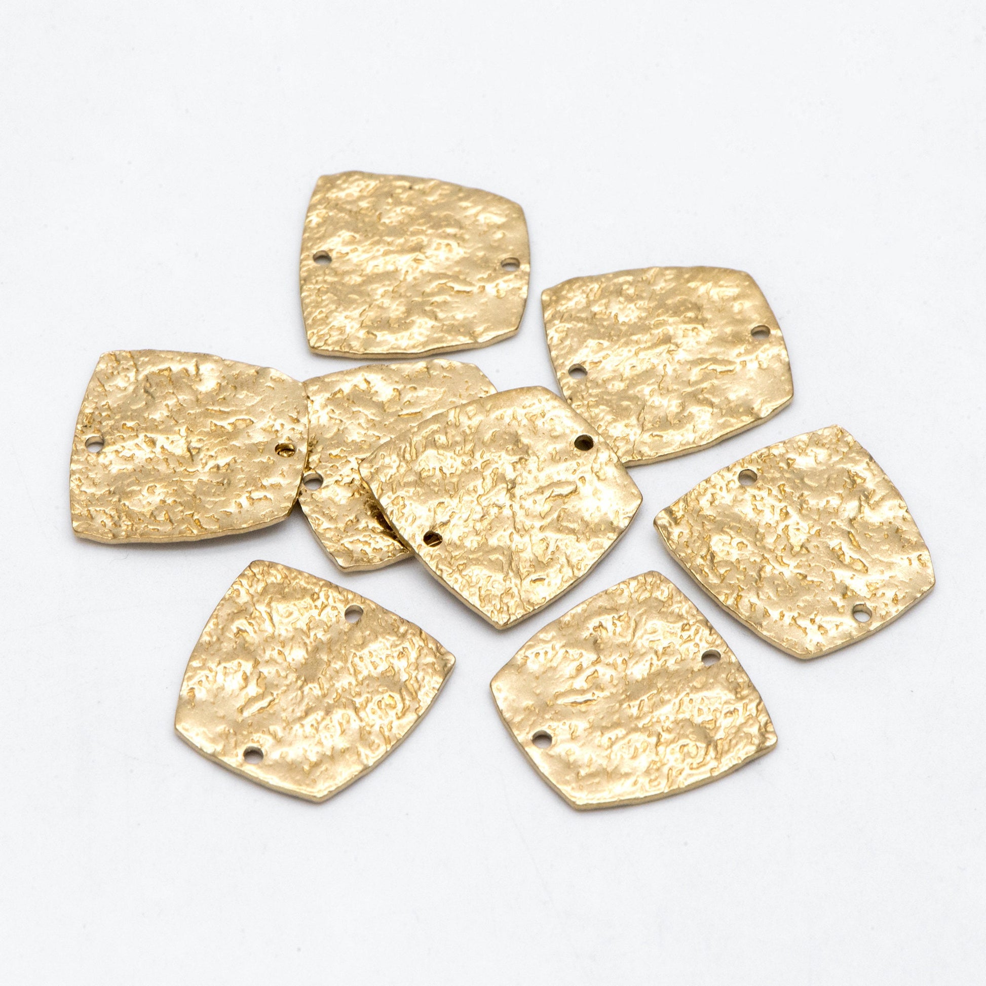 10pcs Raw Brass Trapezoid Connectors, Solid Brass Geometric Charms Wholesale (RB-219)