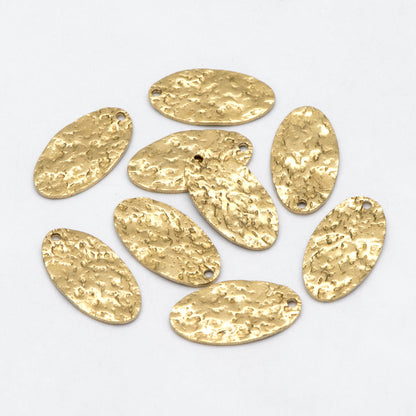 10pcs Raw Brass Oval Charm Pendants 19x10mm, Brass Findings Wholesale (RB-230)