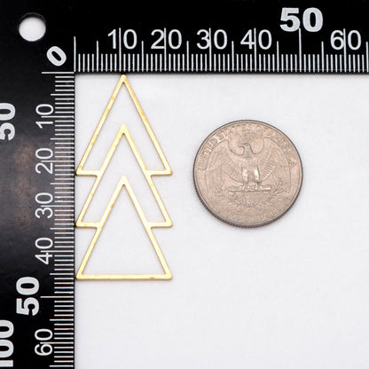 10pcs Raw Brass Triangle Charm Connectors, Solid Brass Geometric Pendants Wholesale (RB-235)
