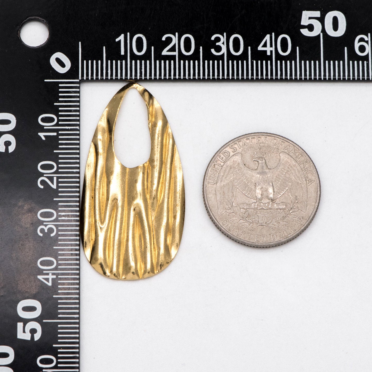 10pcs Raw Brass Rough Teardrop Charms 41.5x21mm, Geometric Teardrop Pendants (RB-238)