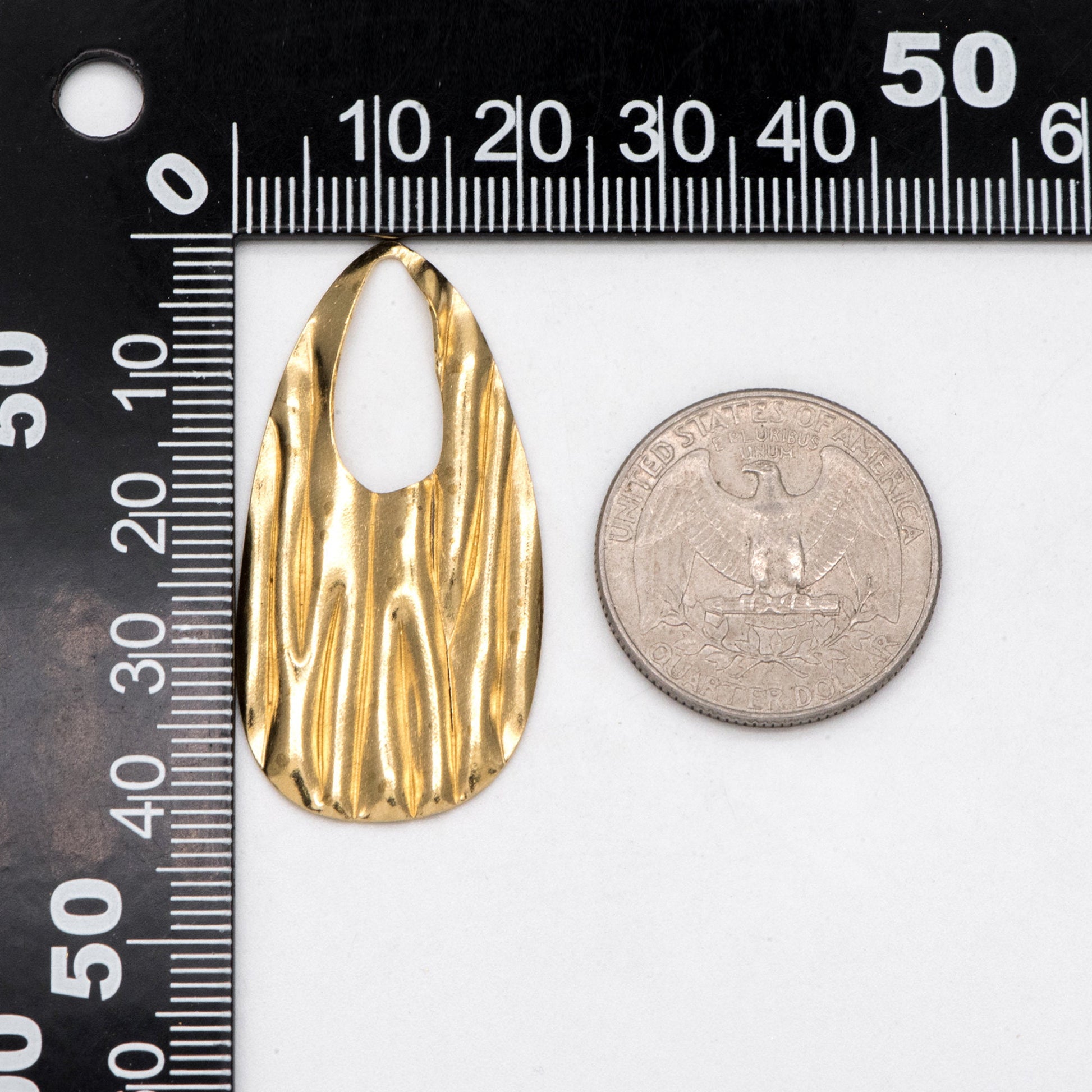 10pcs Raw Brass Rough Teardrop Charms 41.5x21mm, Geometric Teardrop Pendants (RB-238)