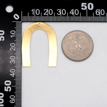 10pcs Raw Brass U Shaped Charms 35x27mm, Brass Findings Wholesale (RB-239)