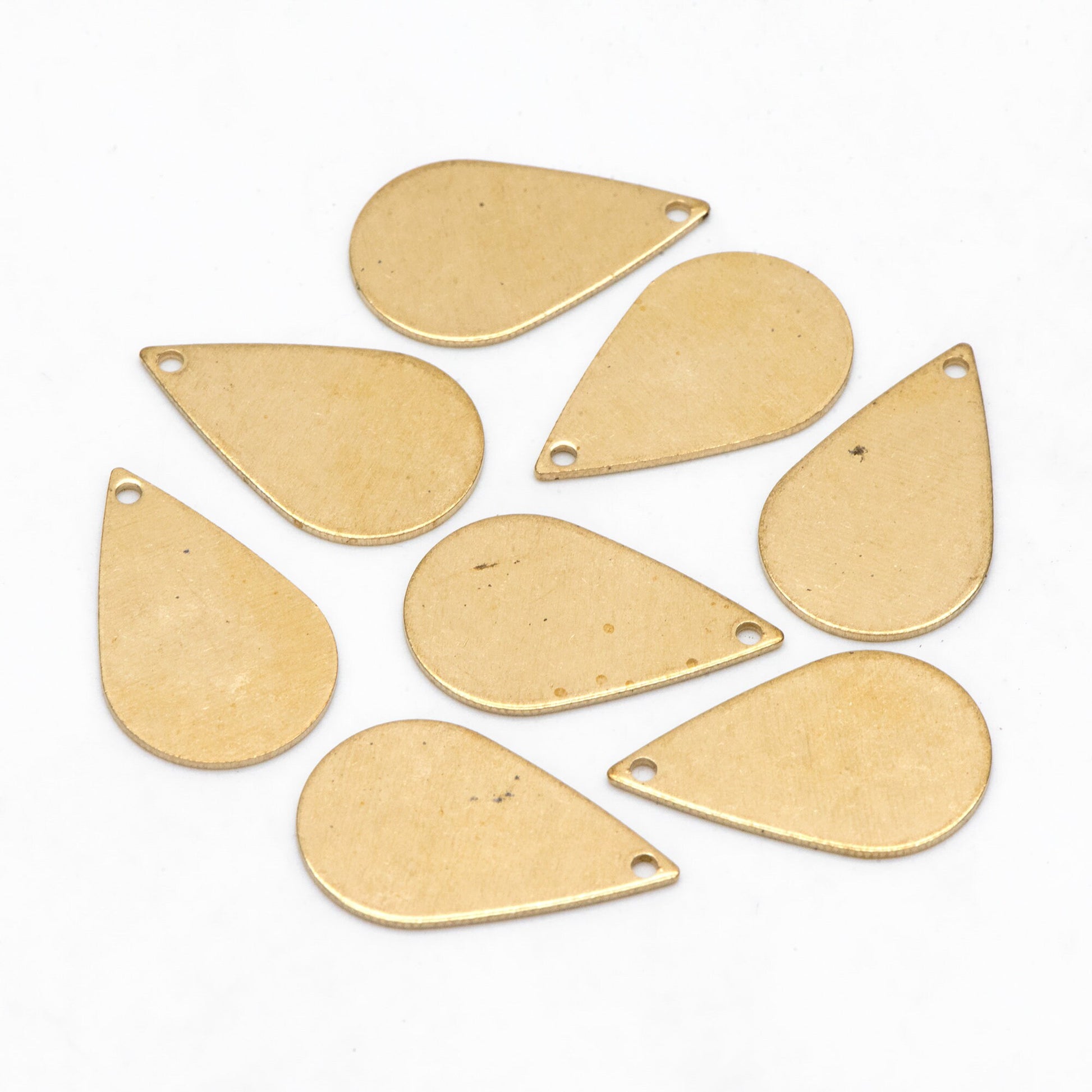 20pcs Raw Brass Teardrop Pendants 22x14mm, Geometric Teardrop Charms (RB-209)