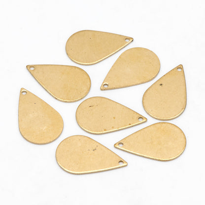 20pcs Raw Brass Teardrop Pendants 22x14mm, Geometric Teardrop Charms (RB-209)
