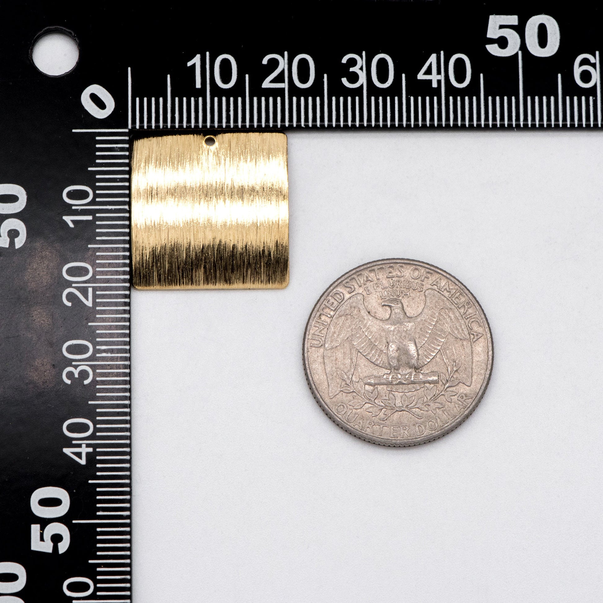 10pcs Raw Brass Curved Square Charm, Geometric Disc Pendants 35x27mm, Brass Findings Wholesale (RB-212)