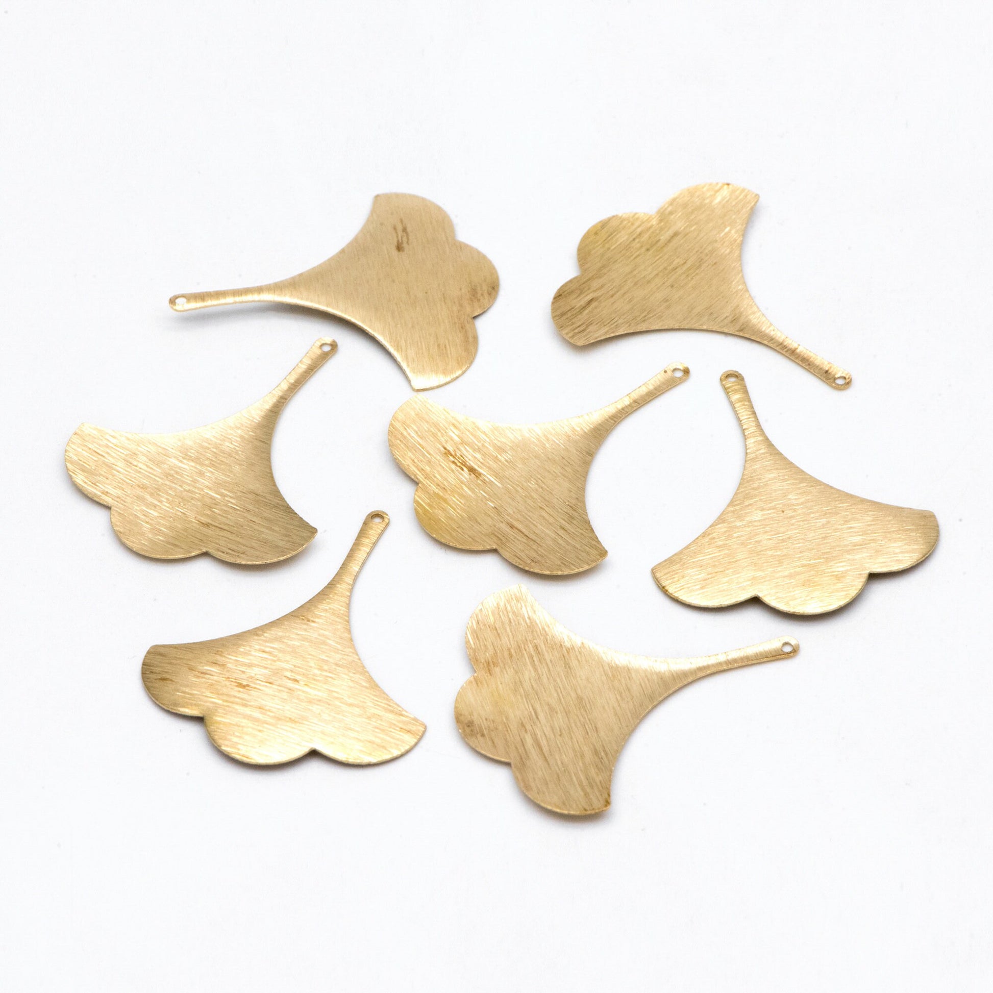 10pcs Raw Brass Brushed Leaf Charm Pendants 37x31.5mm, Brass Findings Wholesale (RB-213)