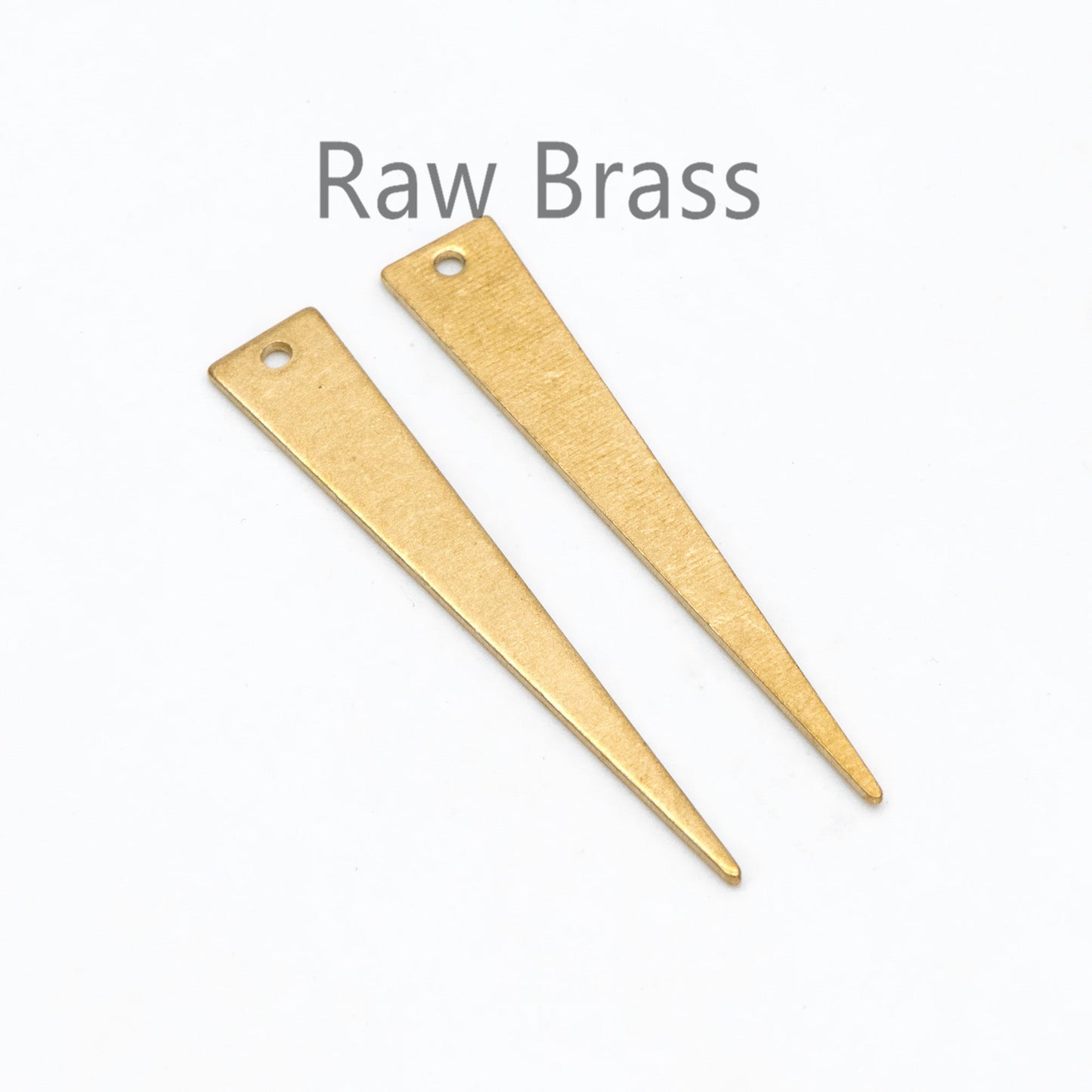 20pcs Raw Brass Long Triangle Charm Pendants, Brass Findings Wholesale (RB-223)