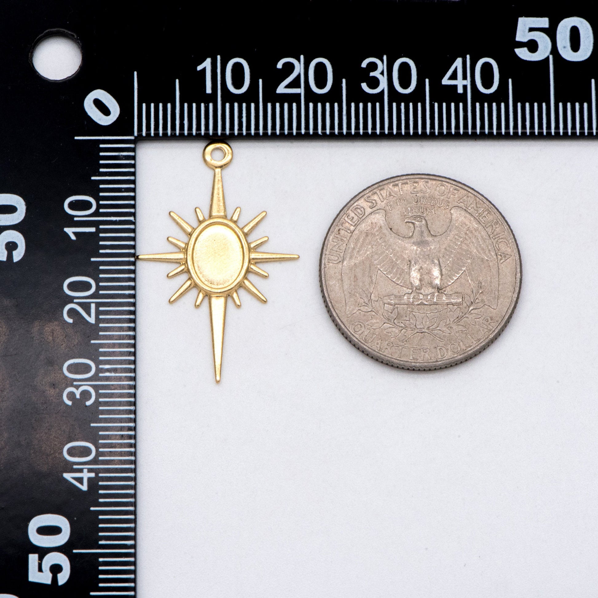 10pcs Raw Brass Sun Charm Pendants 30x19.5mm, Brass Findings Wholesale (RB-224)