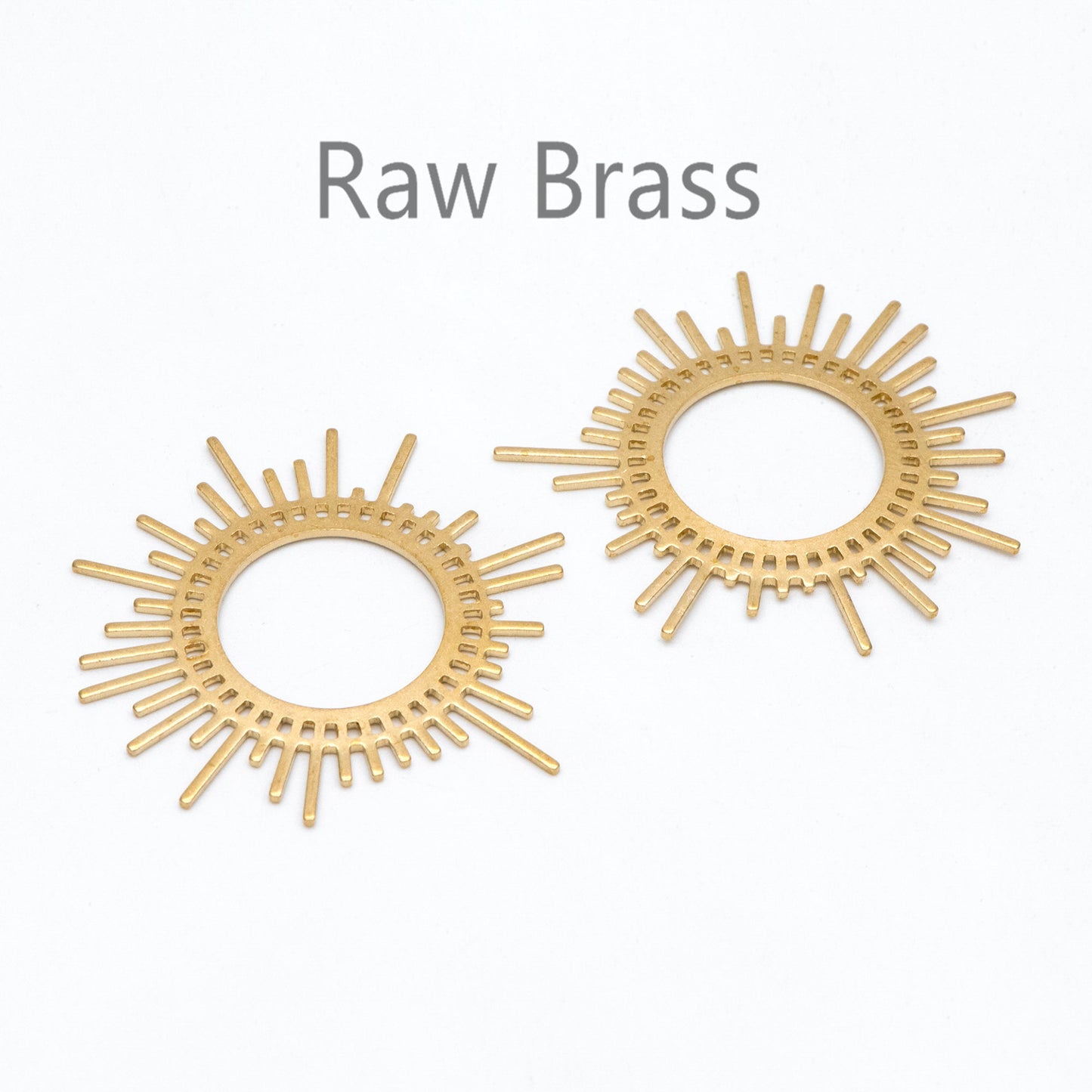 10pcs Raw Brass Sun Charm Pendants 45x42mm, Brass Findings Wholesale (RB-234)
