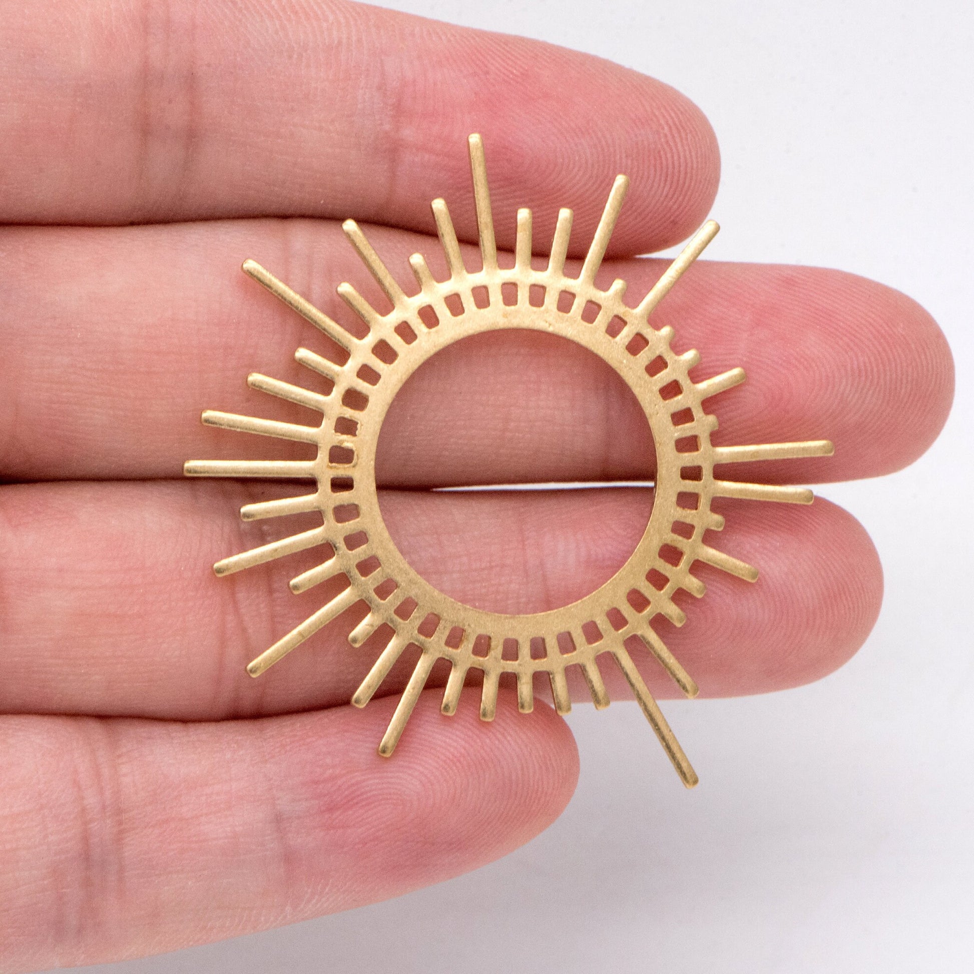 10pcs Raw Brass Sun Charm Pendants 45x42mm, Brass Findings Wholesale (RB-234)