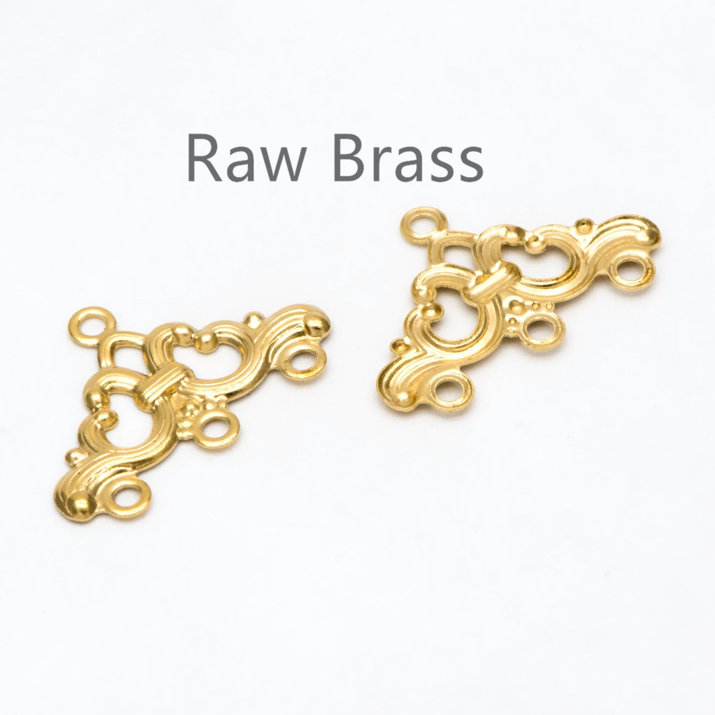 20pcs Raw Brass Filigree Triangle Charm Connectors 17x25.5mm, Brass Earring Findings Wholesale (RB-201)
