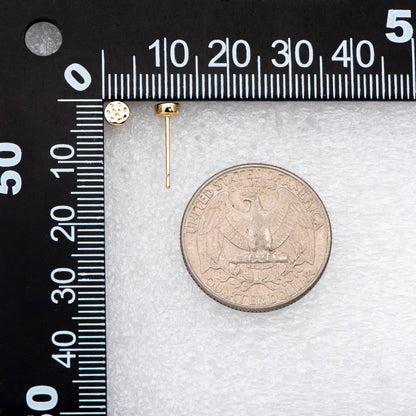 10pcs Gold/ Silver Hammered Round Coin Stud Earring, 18K Gold/ Rhodium plated Brass, Geometric Ear Posts (GB-2950)