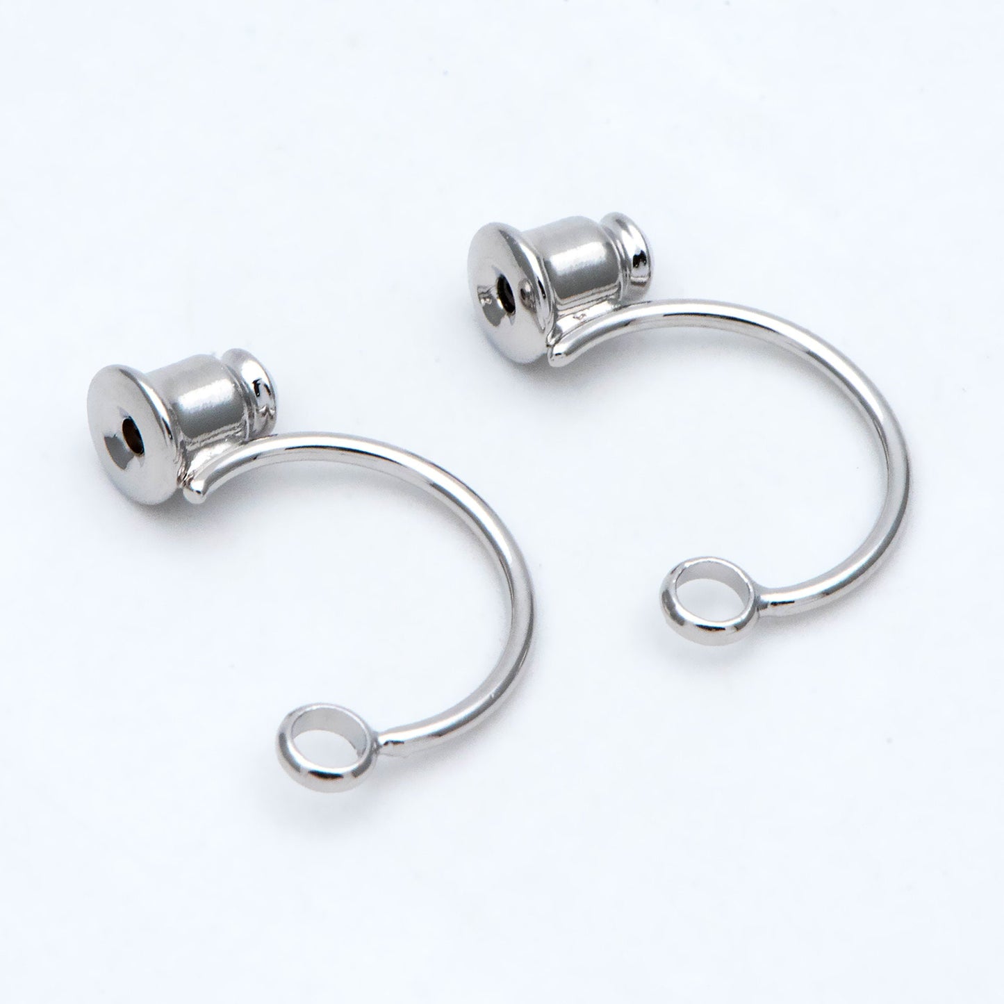 10pcs Ear Back Stopper, Earring Nut with Loop, Ear Jacket Jewelry Findings, Gold/ Rhodium plated Brass (#GB-2953)