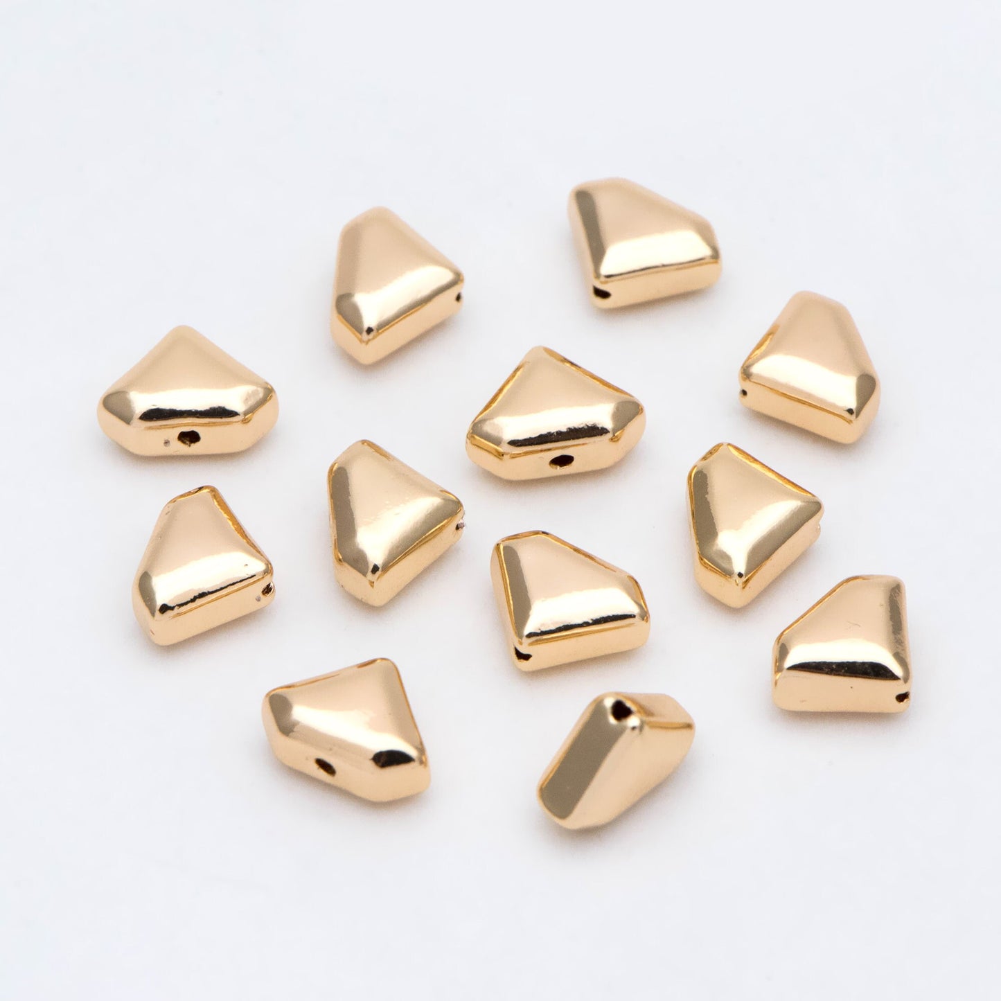 10pcs Gold Diamond Shape Spacer Beads, Jewelry Making Supplies Wholesale (GB-2955)