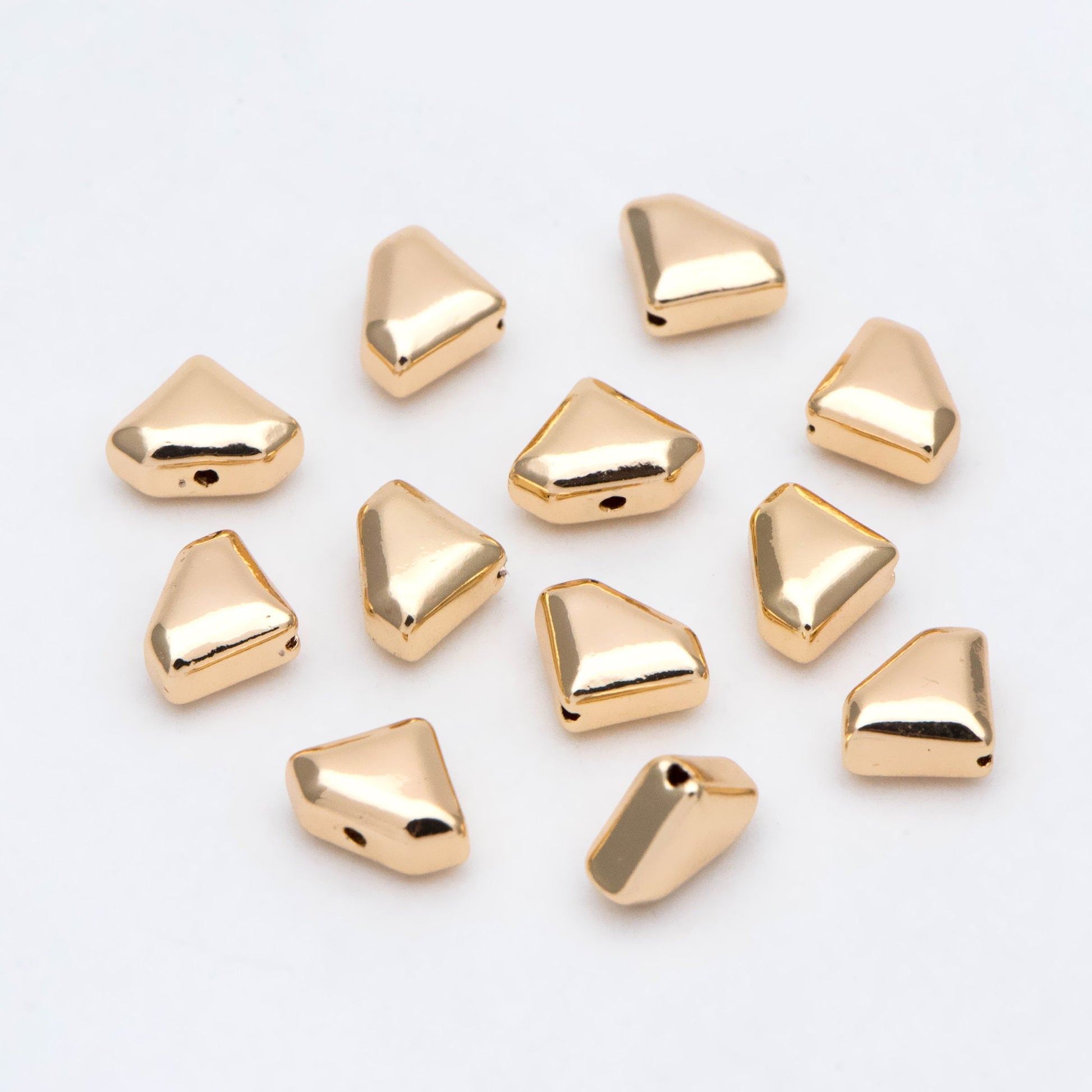 10pcs Gold Diamond Shape Spacer Beads, Jewelry Making Supplies Wholesale (GB-2955)