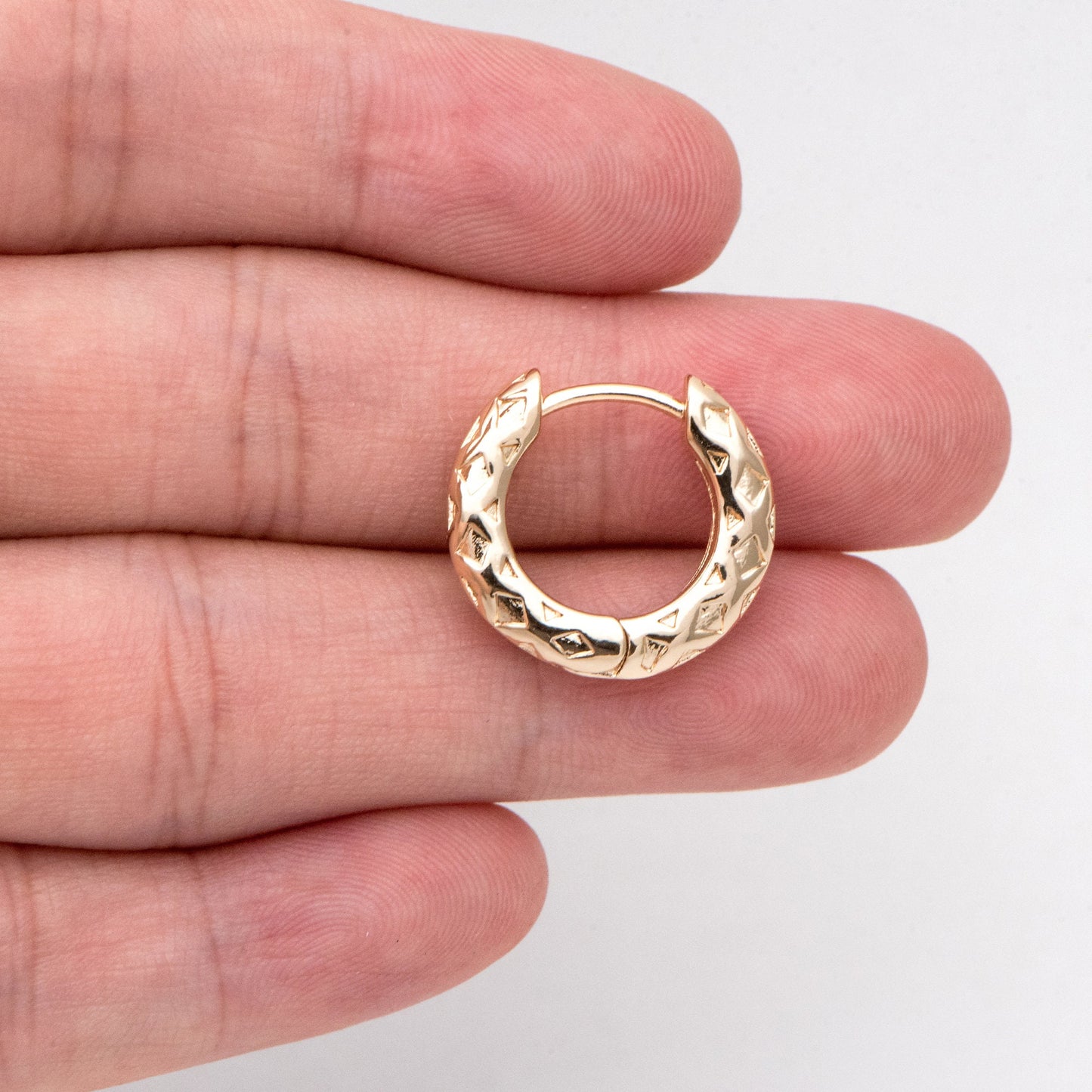 4pcs Gold Hoop Earrings, Gold Huggie Earrings, Gold Hoops, Huggies (GB-3021)