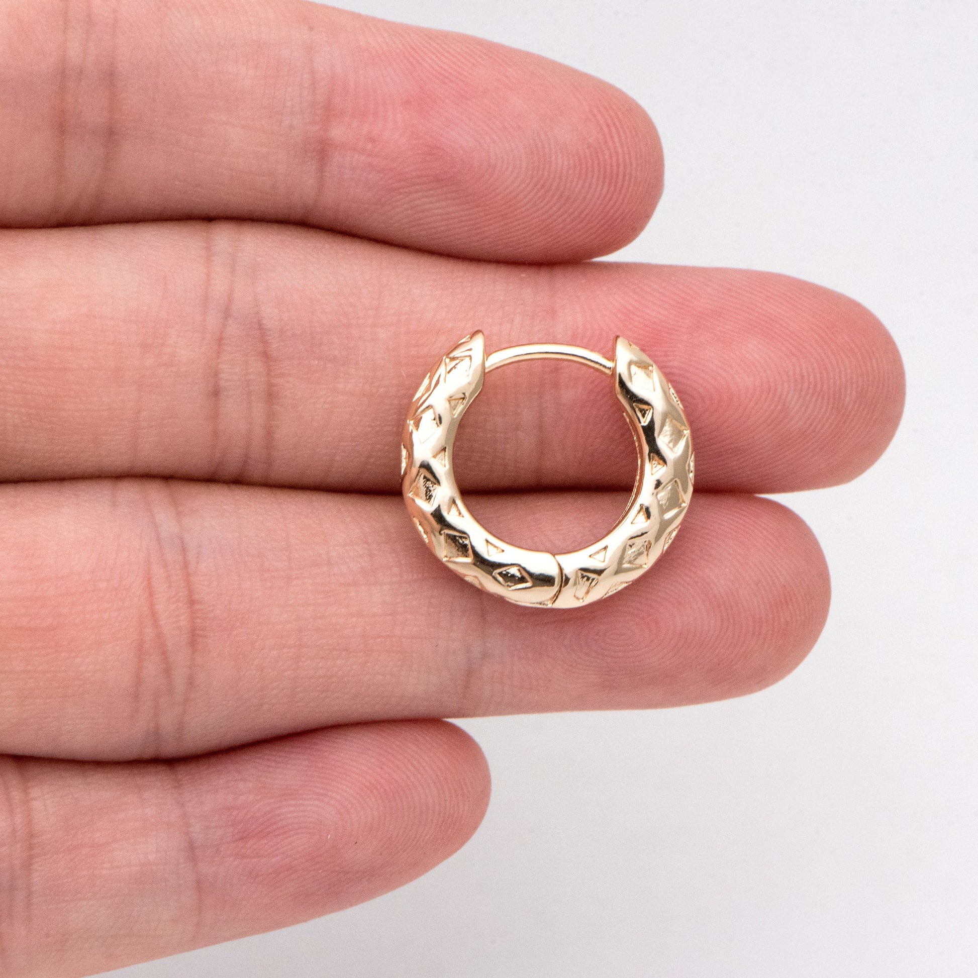 4pcs Gold Hoop Earrings, Gold Huggie Earrings, Gold Hoops, Huggies (GB-3021)