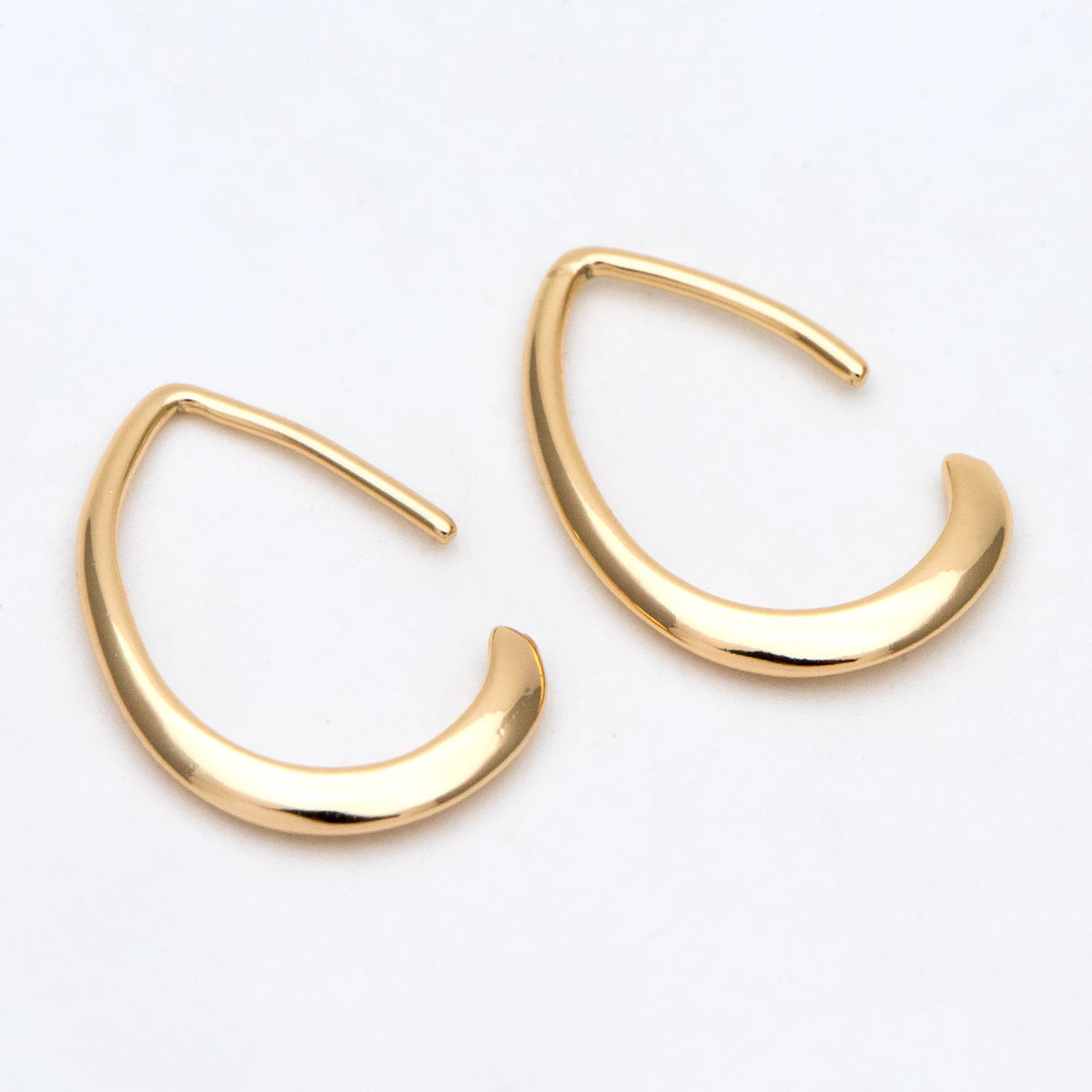 10pcs Gold plated Brass Teardrop Ear Hooks, Simple Earwires Earring Components (GB-3022-A)