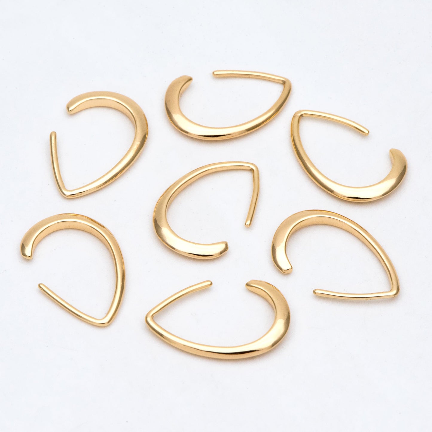 10pcs Gold plated Brass Teardrop Ear Hooks, Simple Earwires Earring Components (GB-3022)
