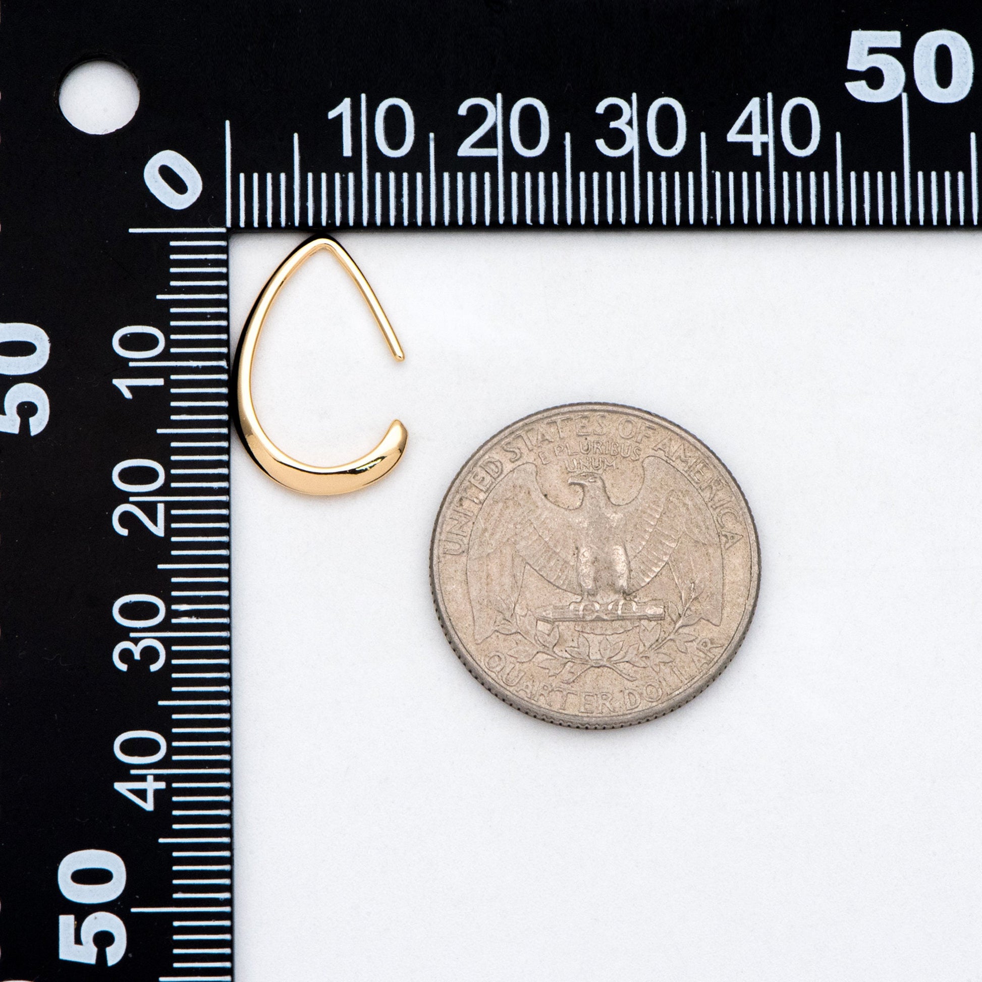 10pcs Gold plated Brass Teardrop Ear Hooks, Simple Earwires Earring Components (GB-3022)