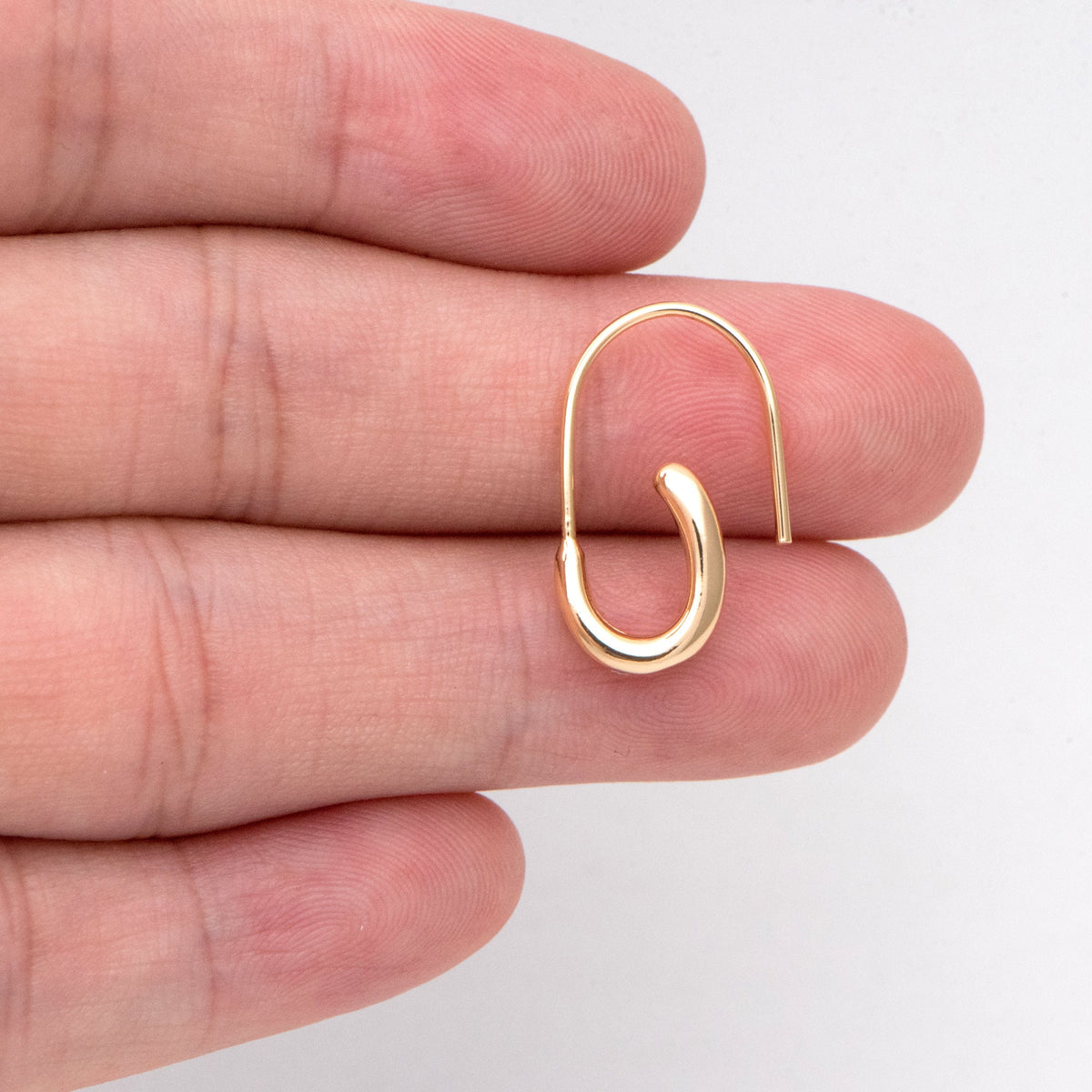 10pcs Gold plated Brass Ear Hooks 21.5x13mm, Simple Earwires Earring Components (GB-3022-B)
