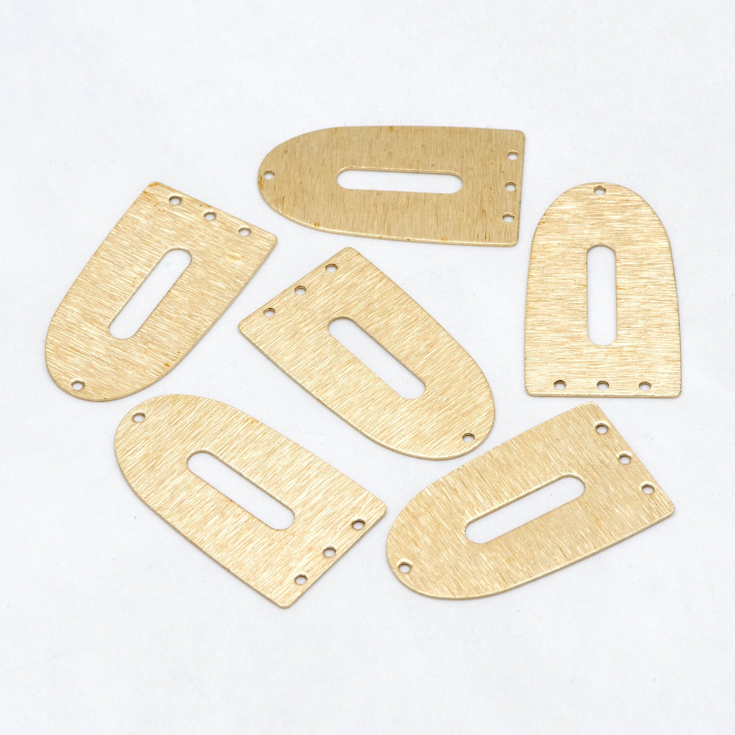 10pcs Raw Brass Half Oval Charm Pendants 35x20mm, Brass Findings Wholesale (RB-241)