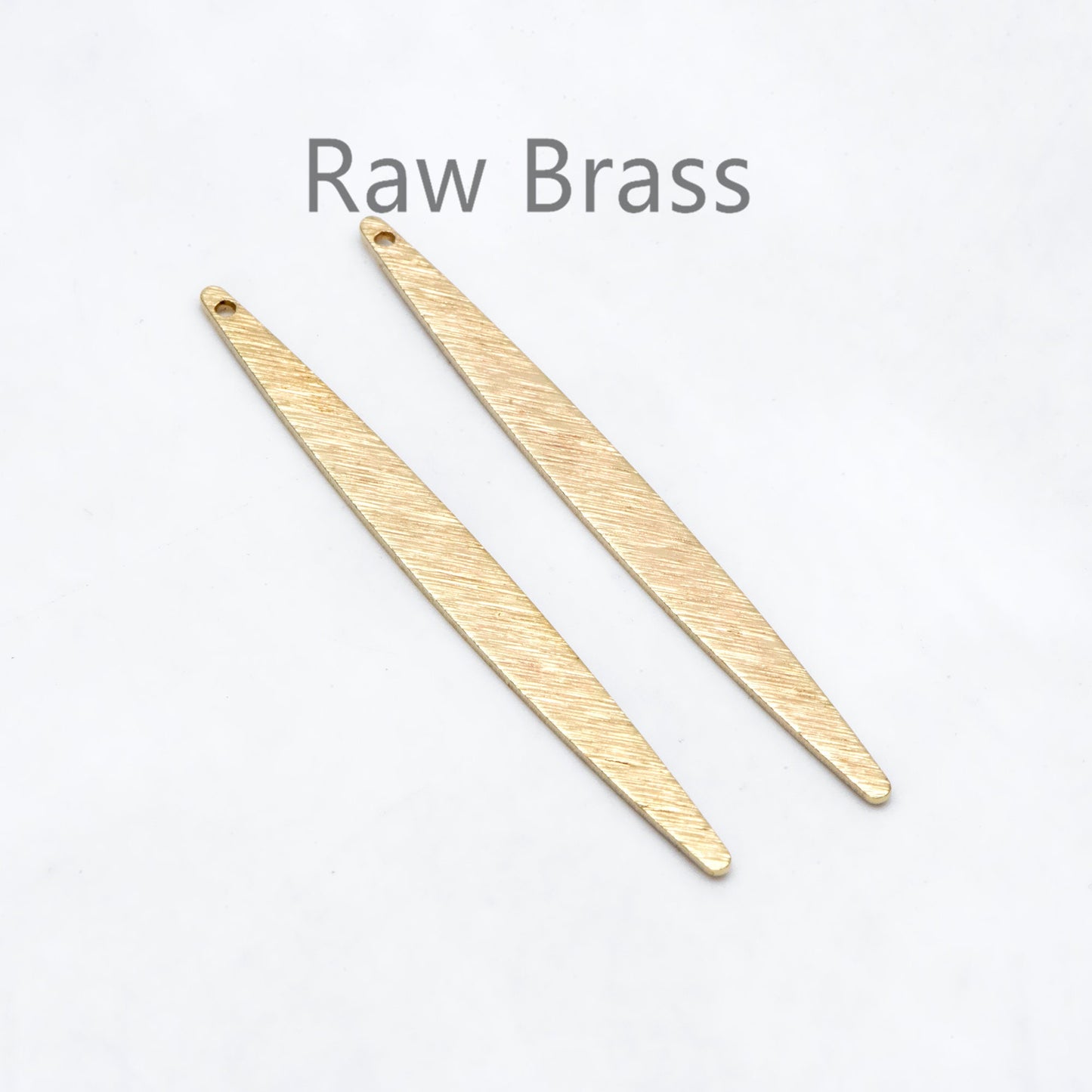 10pcs Raw Brass Long Leaf Charm Pendants 62x5.5mm, Brass Findings Wholesale (RB-242)