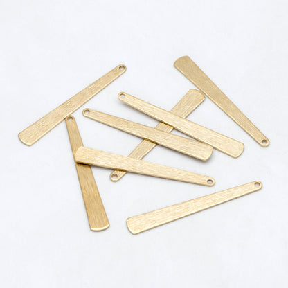 10pcs Raw Brass Long Bar Charm Pendants, Brass Findings Wholesale (RB-243)