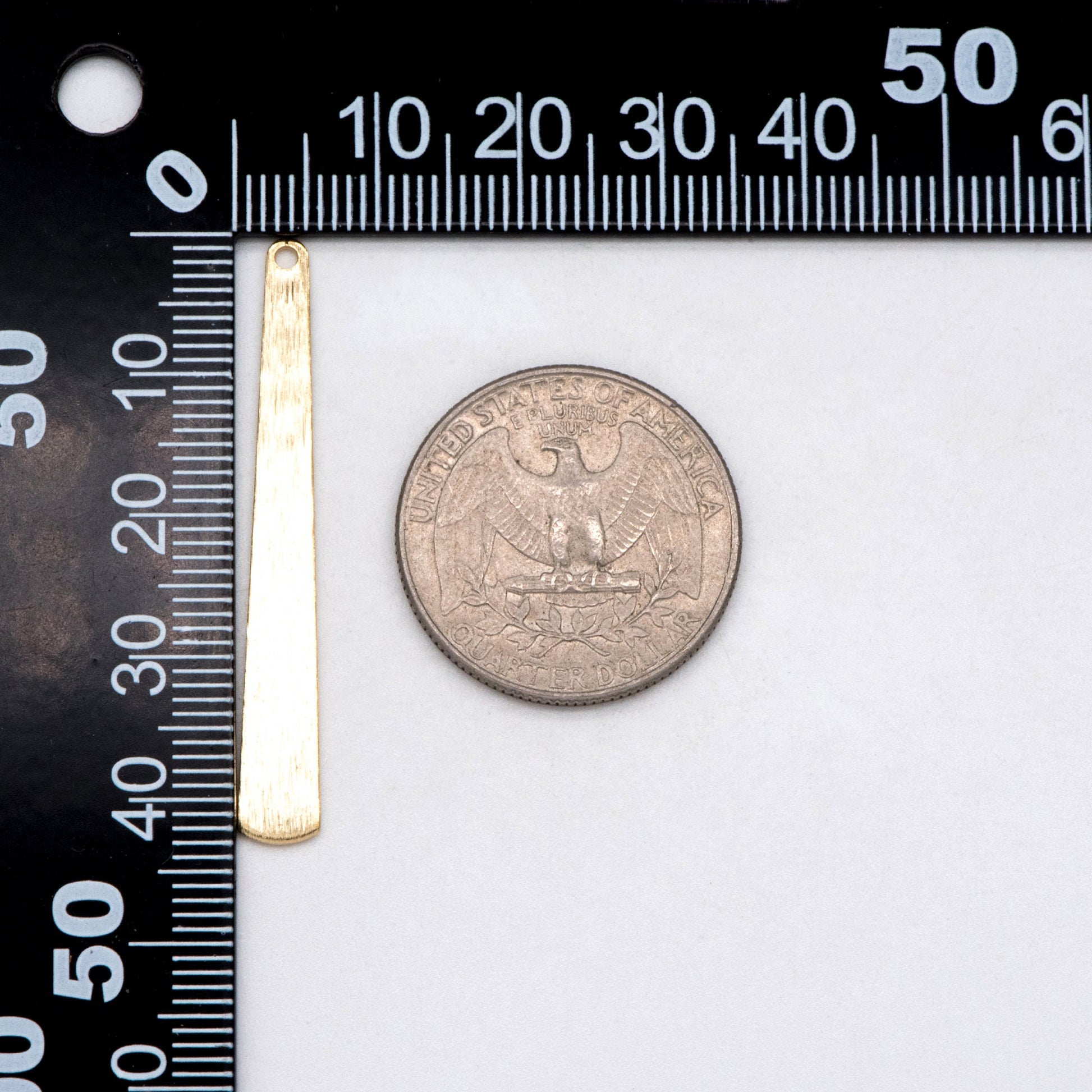 10pcs Raw Brass Long Bar Charm Pendants, Brass Findings Wholesale (RB-243)