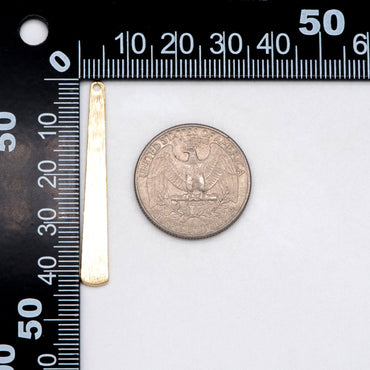 10pcs Raw Brass Long Bar Charm Pendants, Brass Findings Wholesale (RB-243)