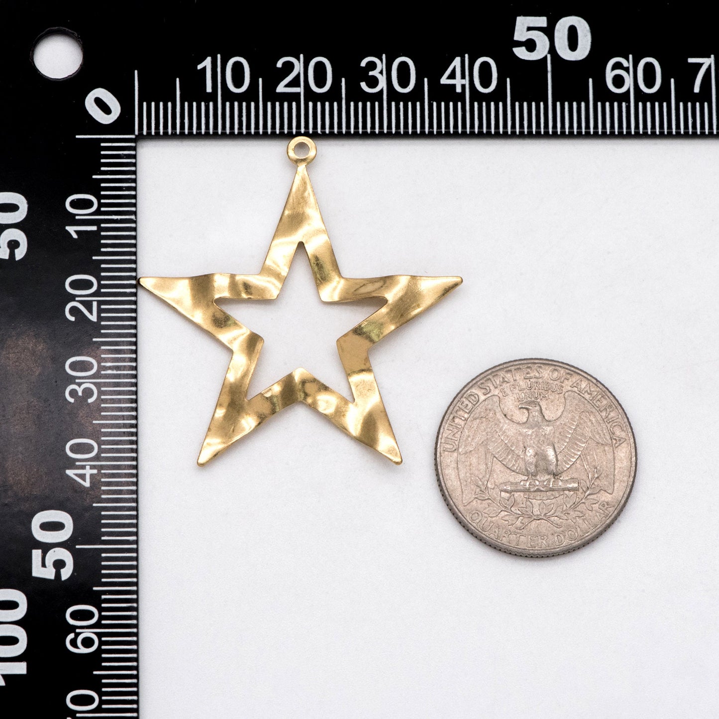 10pcs Raw Brass Star Charm Pendants 40x39mm, Brass Findings Wholesale (RB-253)