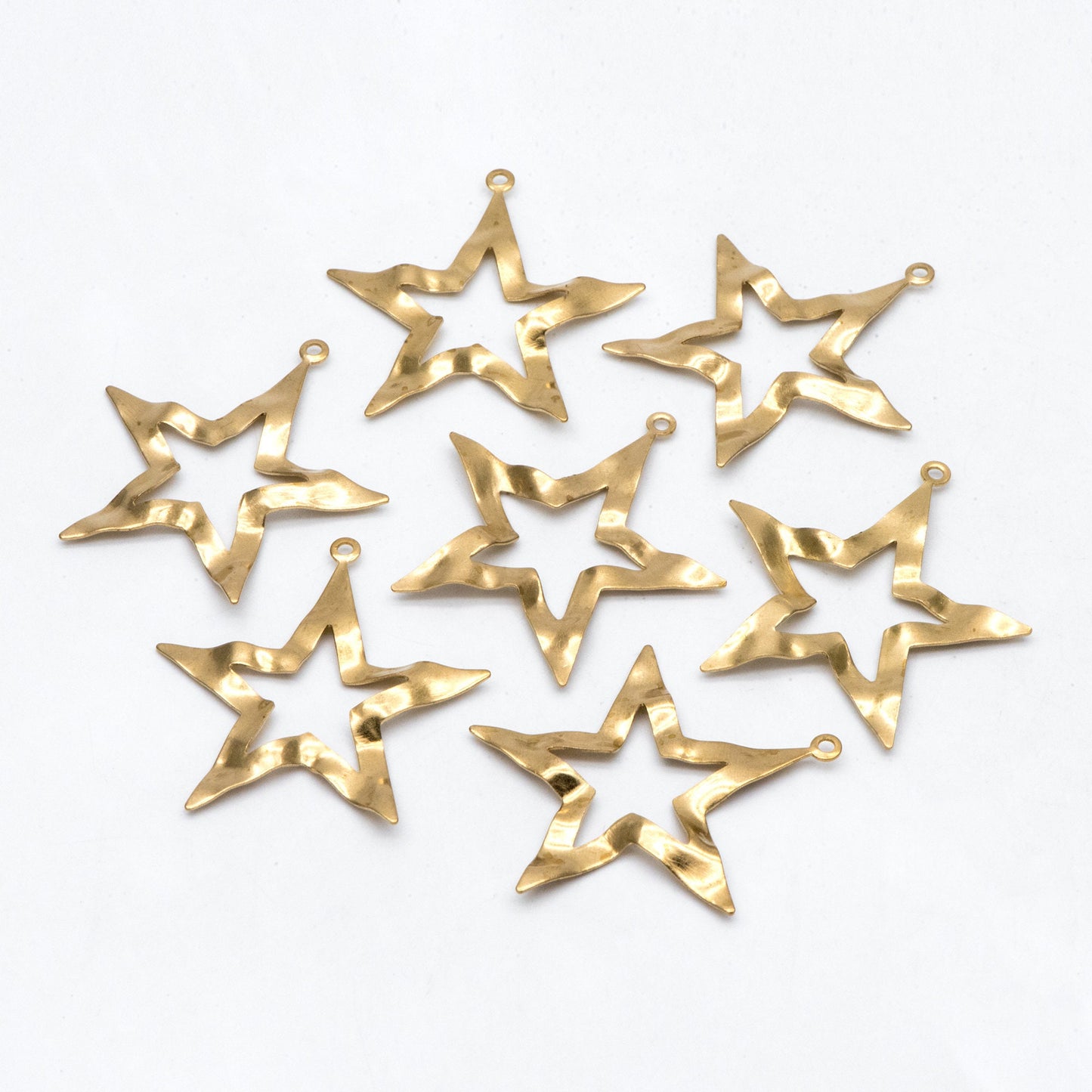 10pcs Raw Brass Star Charm Pendants 40x39mm, Brass Findings Wholesale (RB-253)