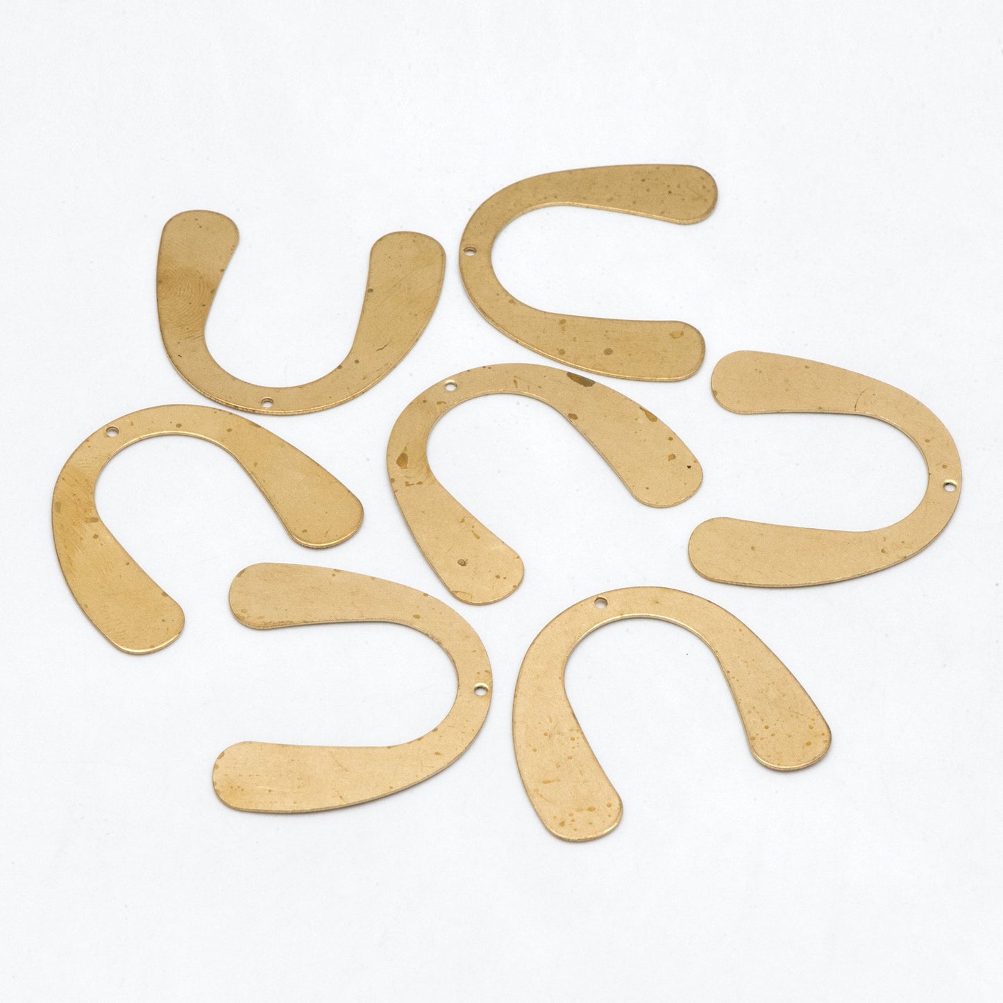 10pcs Raw Brass U Shaped Charms 31x35.5mm, Brass Findings Wholesale (RB-255)