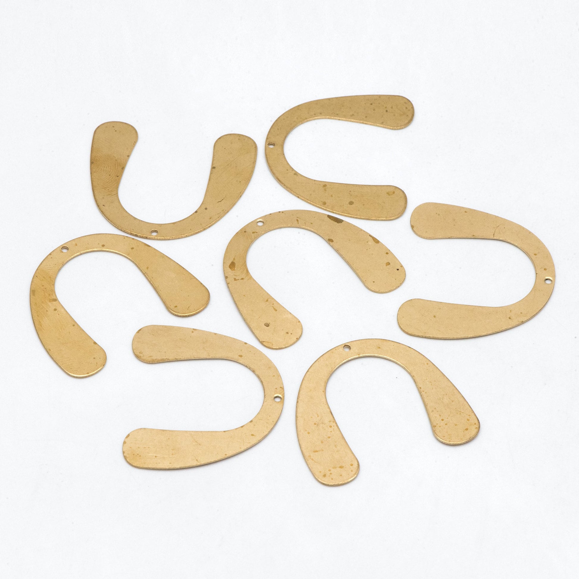 10pcs Raw Brass U Shaped Charms 31x35.5mm, Brass Findings Wholesale (RB-255)