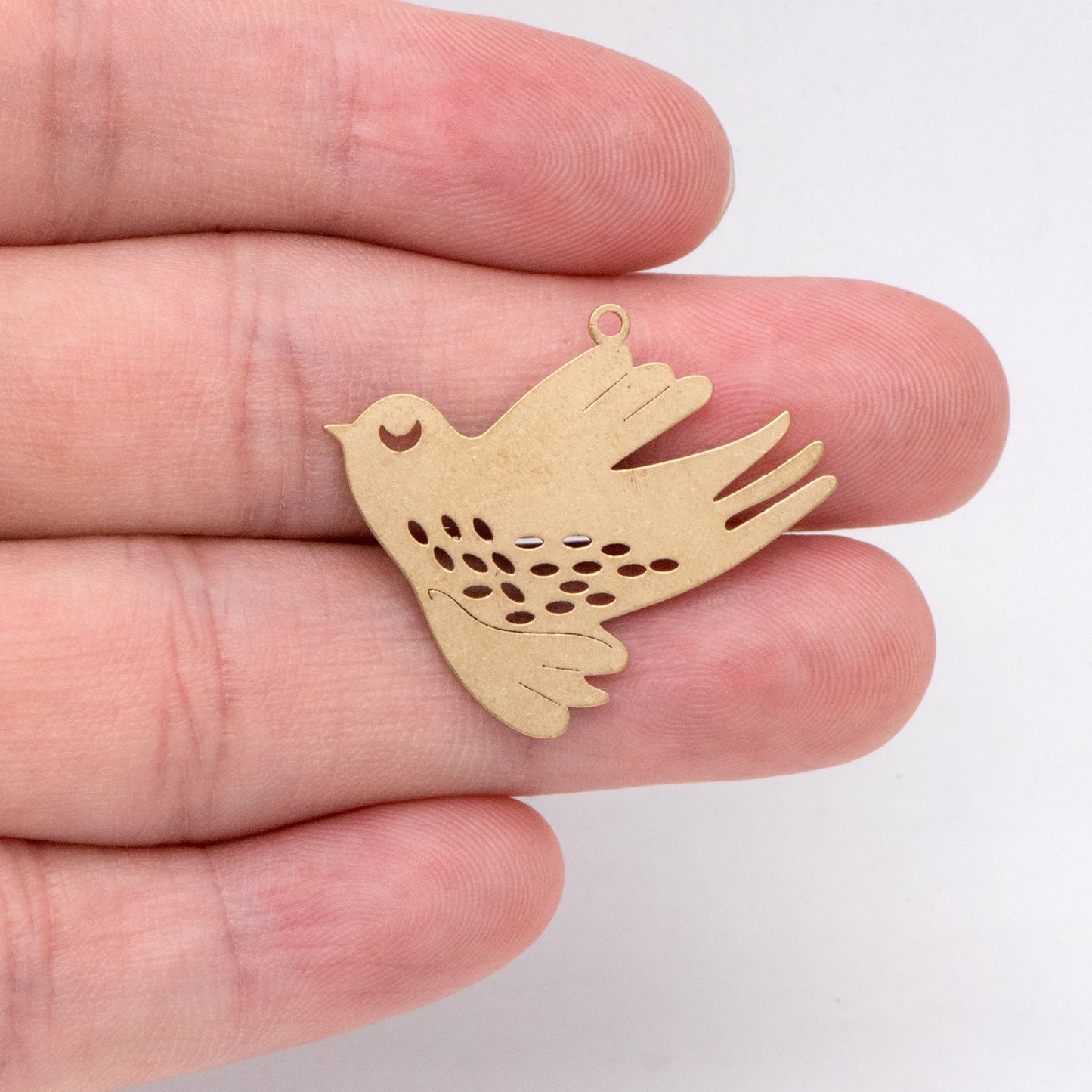 10pcs Raw Brass Bird Charm Pendants 25x30mm, Brass Findings Wholesale (RB-261)
