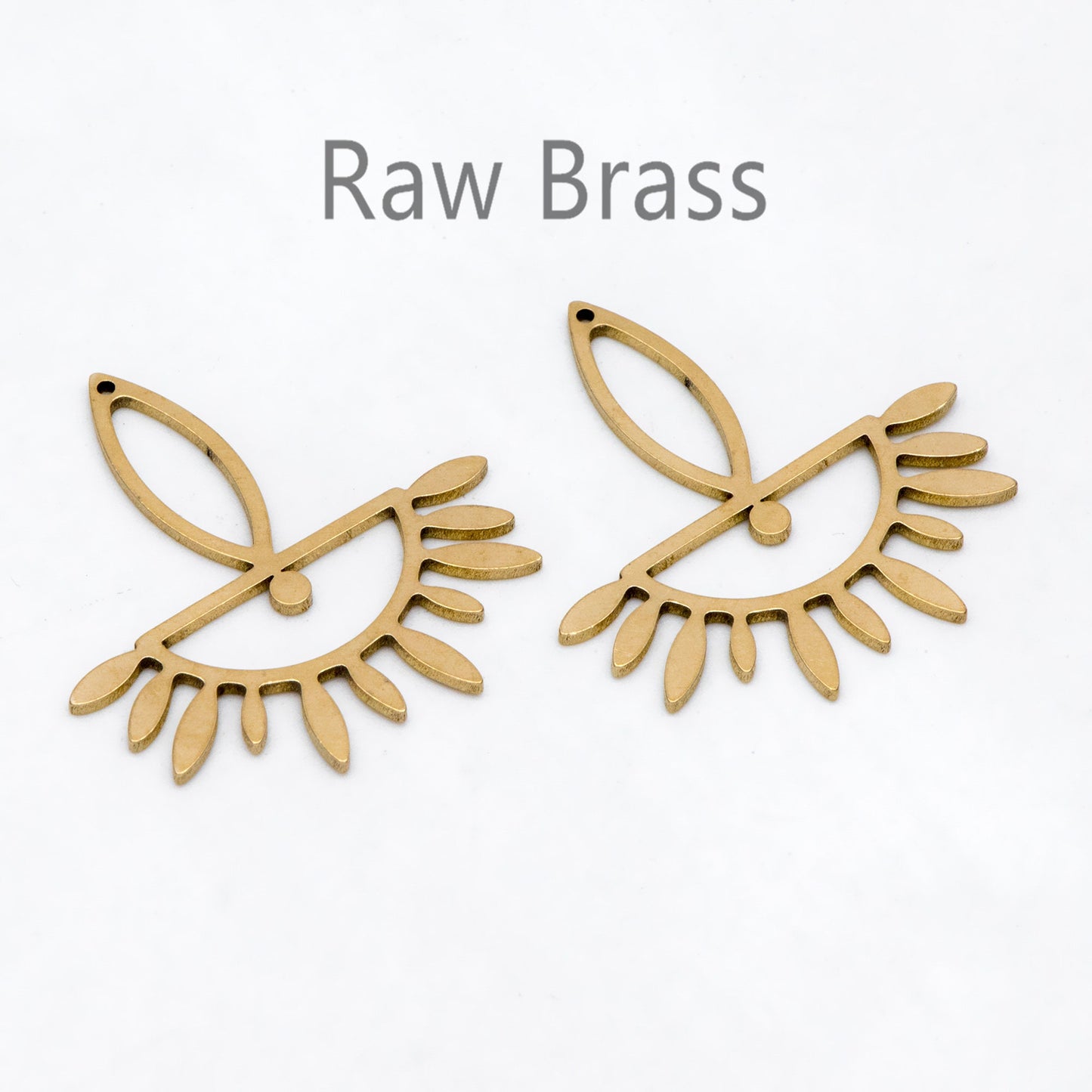 10pcs Raw Brass Half Sun Charm Pendants 30x28mm, Brass Findings Wholesale (RB-269)