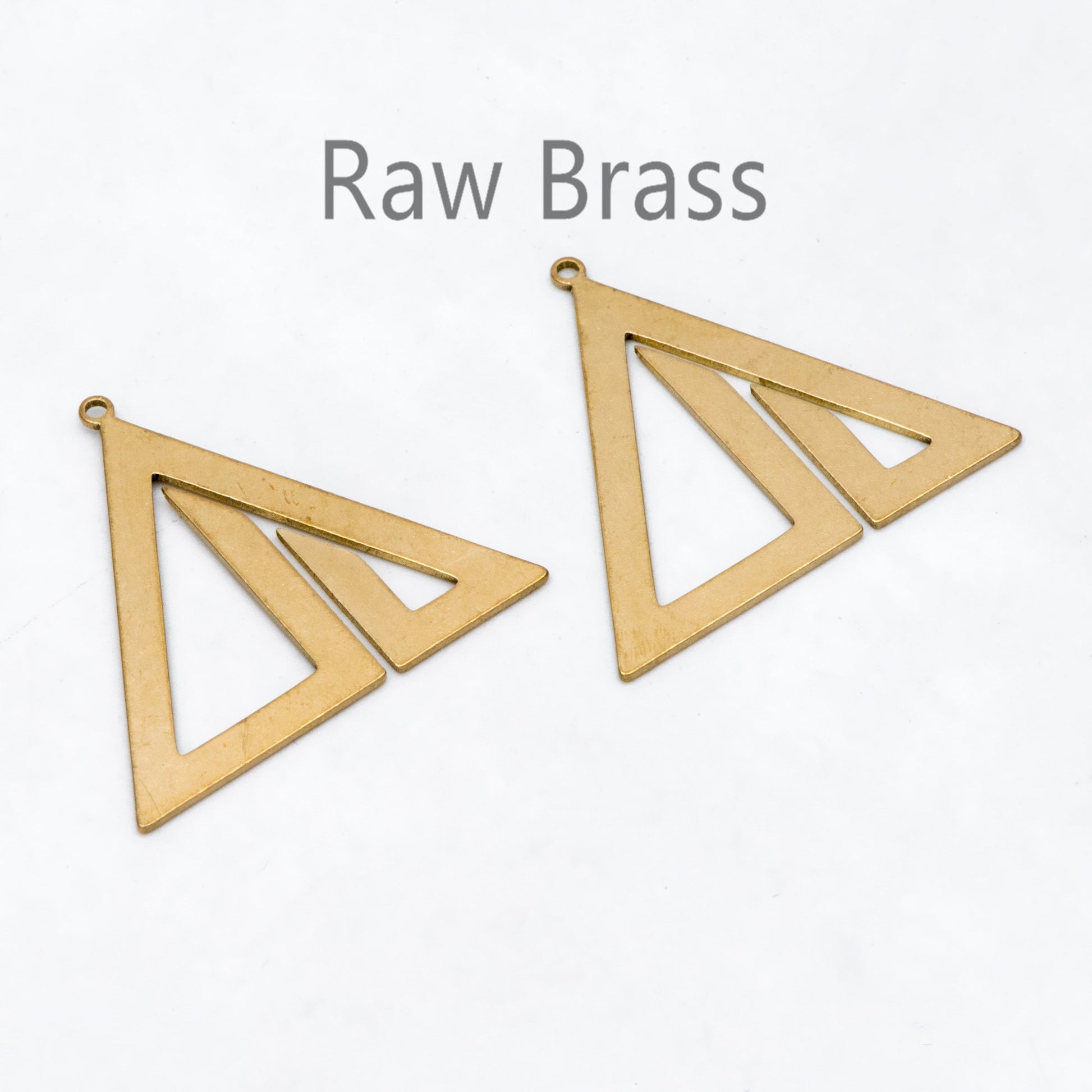 10pcs Raw Brass Triangle Charm Pendants, Brass Findings Wholesale (RB-270)
