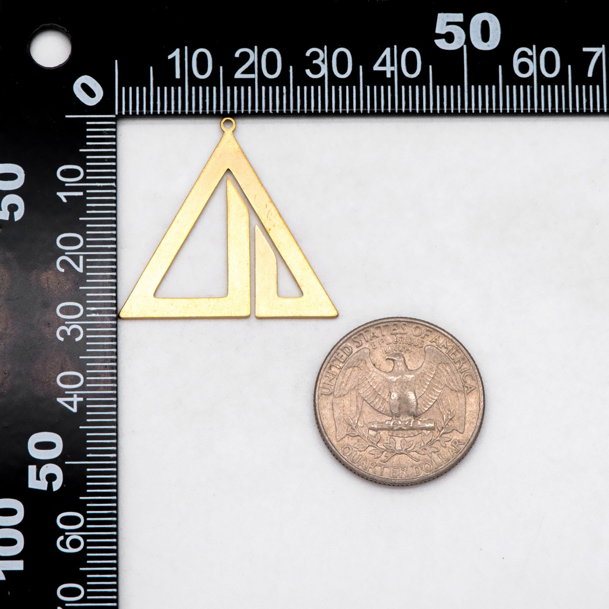 10pcs Raw Brass Triangle Charm Pendants, Brass Findings Wholesale (RB-270)