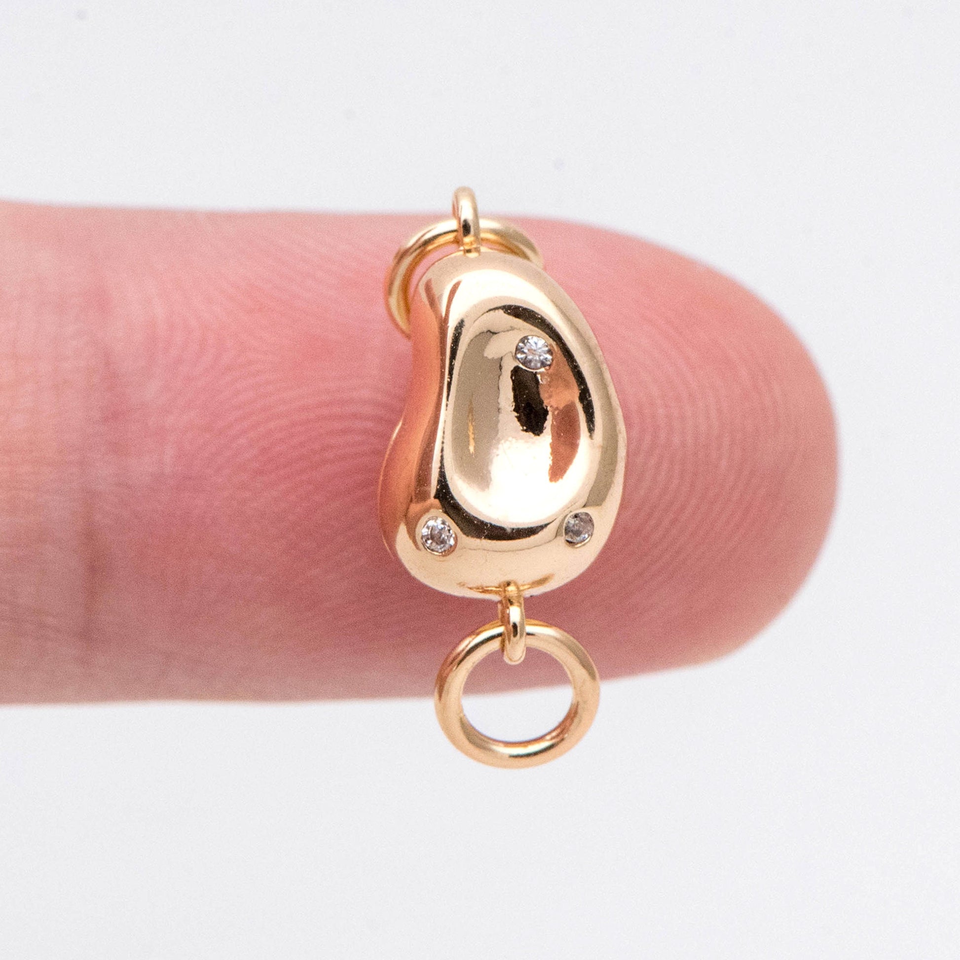 4pcs CZ pave Bean Shaped Magnetic Clasp for Bracelet Necklace, Magnetic Jewelry Clasp, Jewelry Findings (GB-2992)