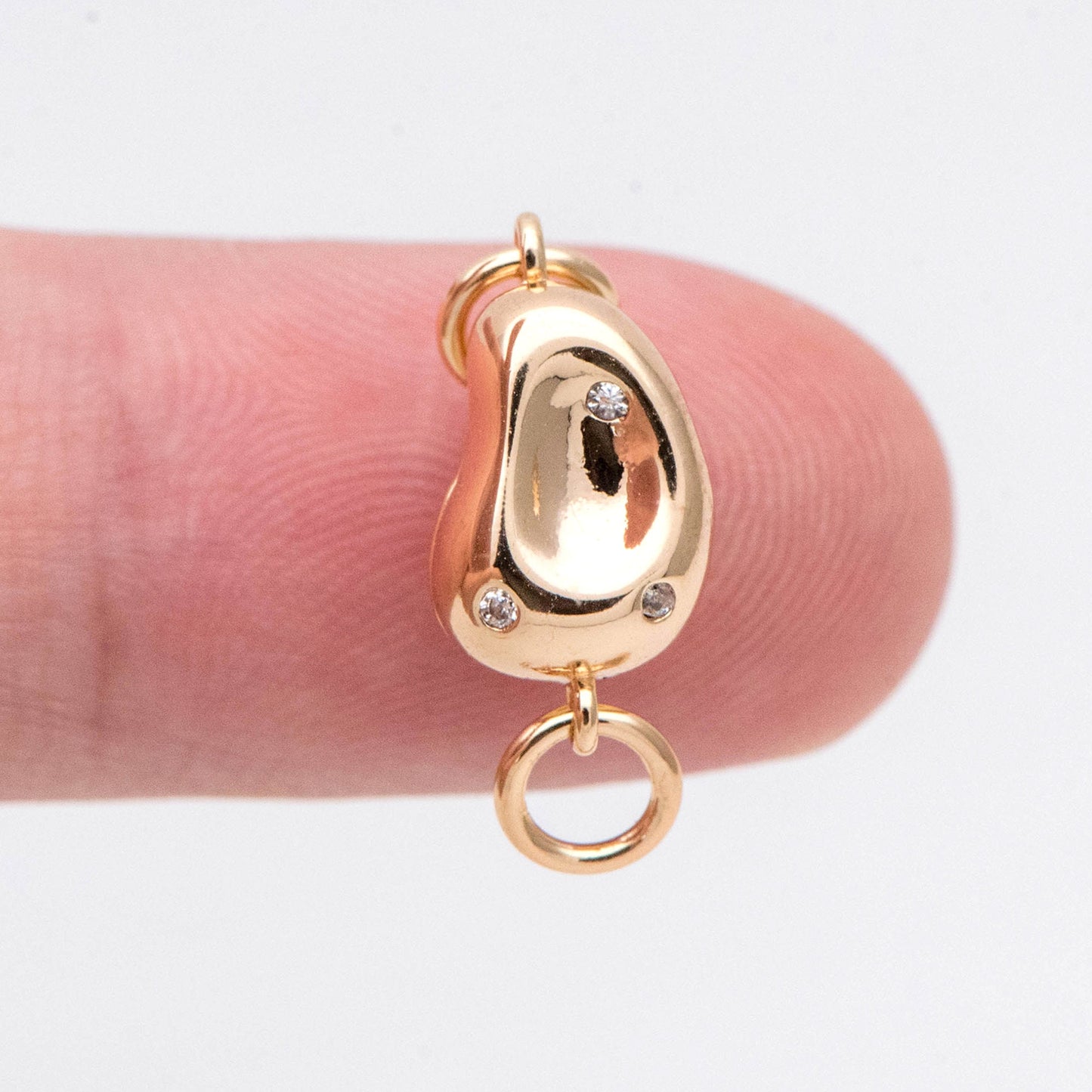 4pcs CZ pave Bean Shaped Magnetic Clasp for Bracelet Necklace, Magnetic Jewelry Clasp, Jewelry Findings (GB-2992)