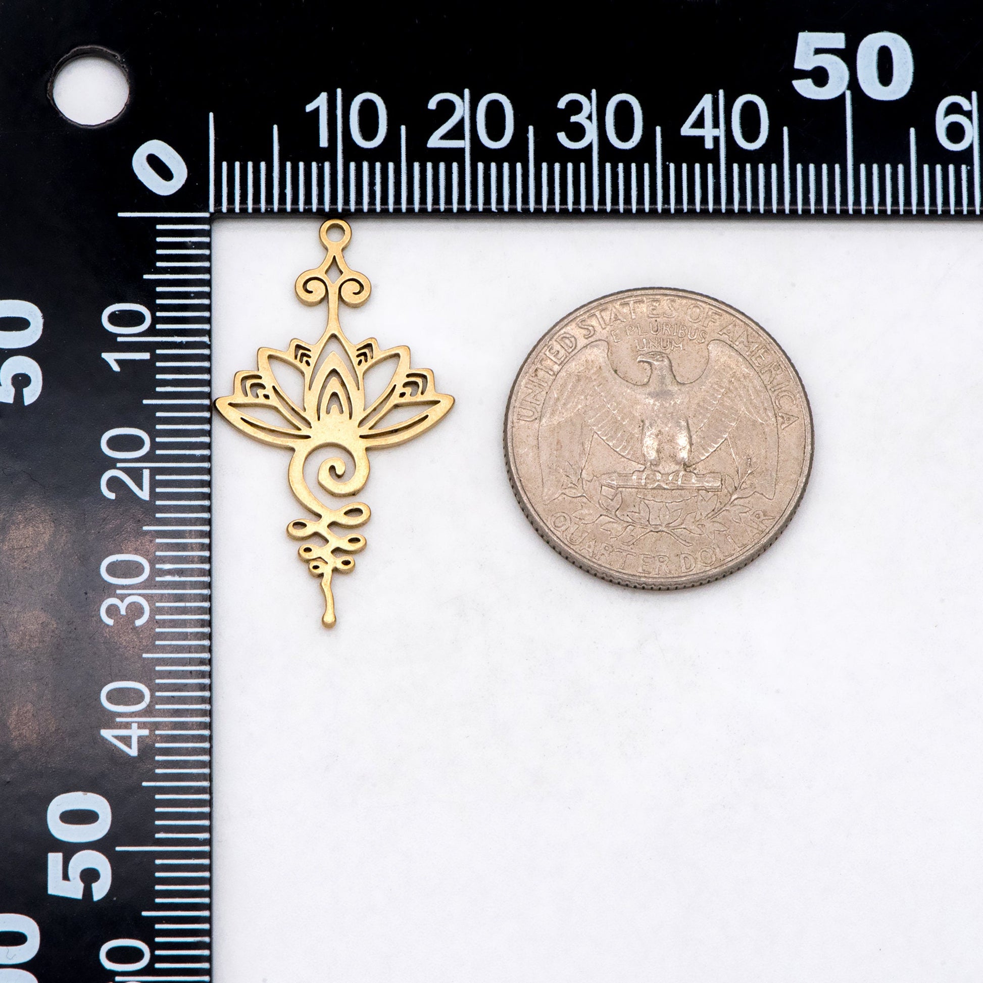 10pcs Raw Brass Flower Charm Pendants 32.5x19mm, Brass Findings Wholesale (RB-259)