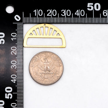 10pcs Raw Brass SemiCircle Charm Pendants 17x30mm, Brass Findings Wholesale (RB-281)