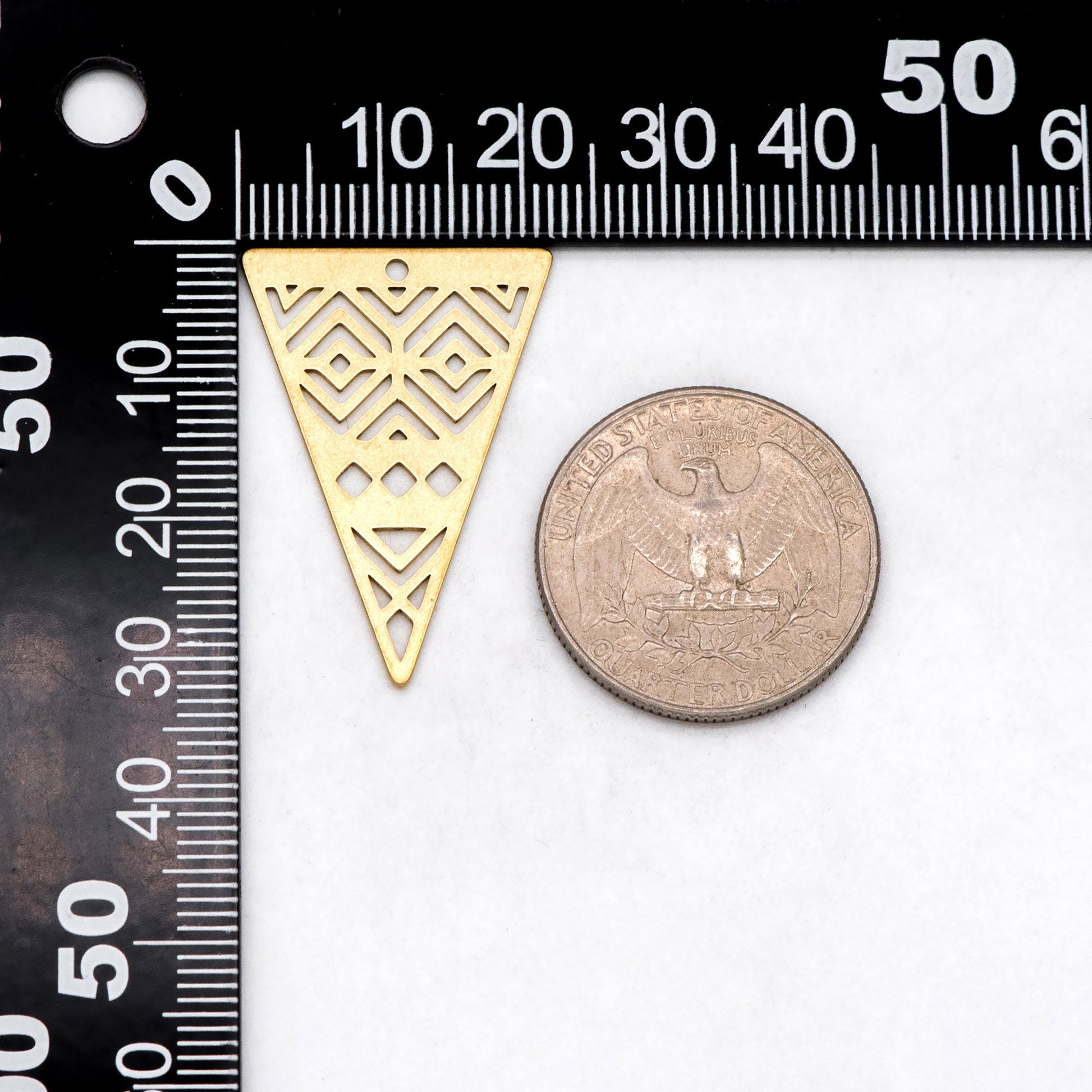 10pcs Raw Brass Triangle Charm Pendants, Brass Findings Wholesale (RB-282)