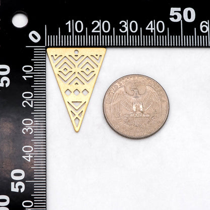 10pcs Raw Brass Triangle Charm Pendants, Brass Findings Wholesale (RB-282)