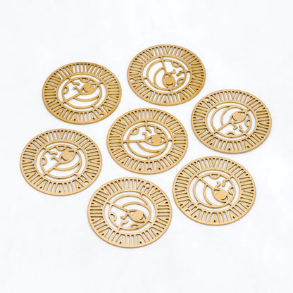 10pcs Raw Brass Hollow Round Charm Pendants 30mm, Brass Findings Wholesale (RB-287)