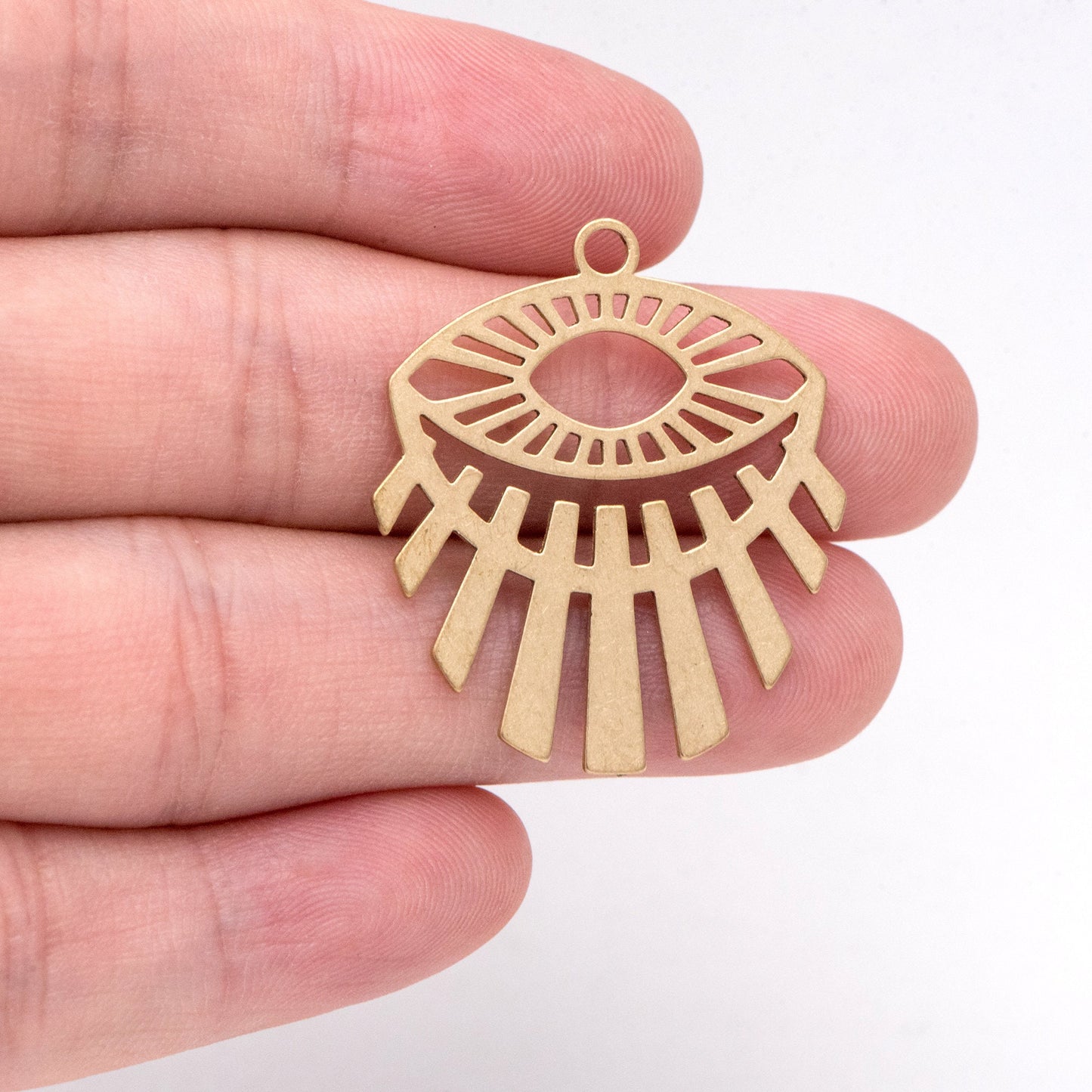 10pcs Raw Brass Evil Eye Charm Pendants, Brass Findings Wholesale (RB-292)